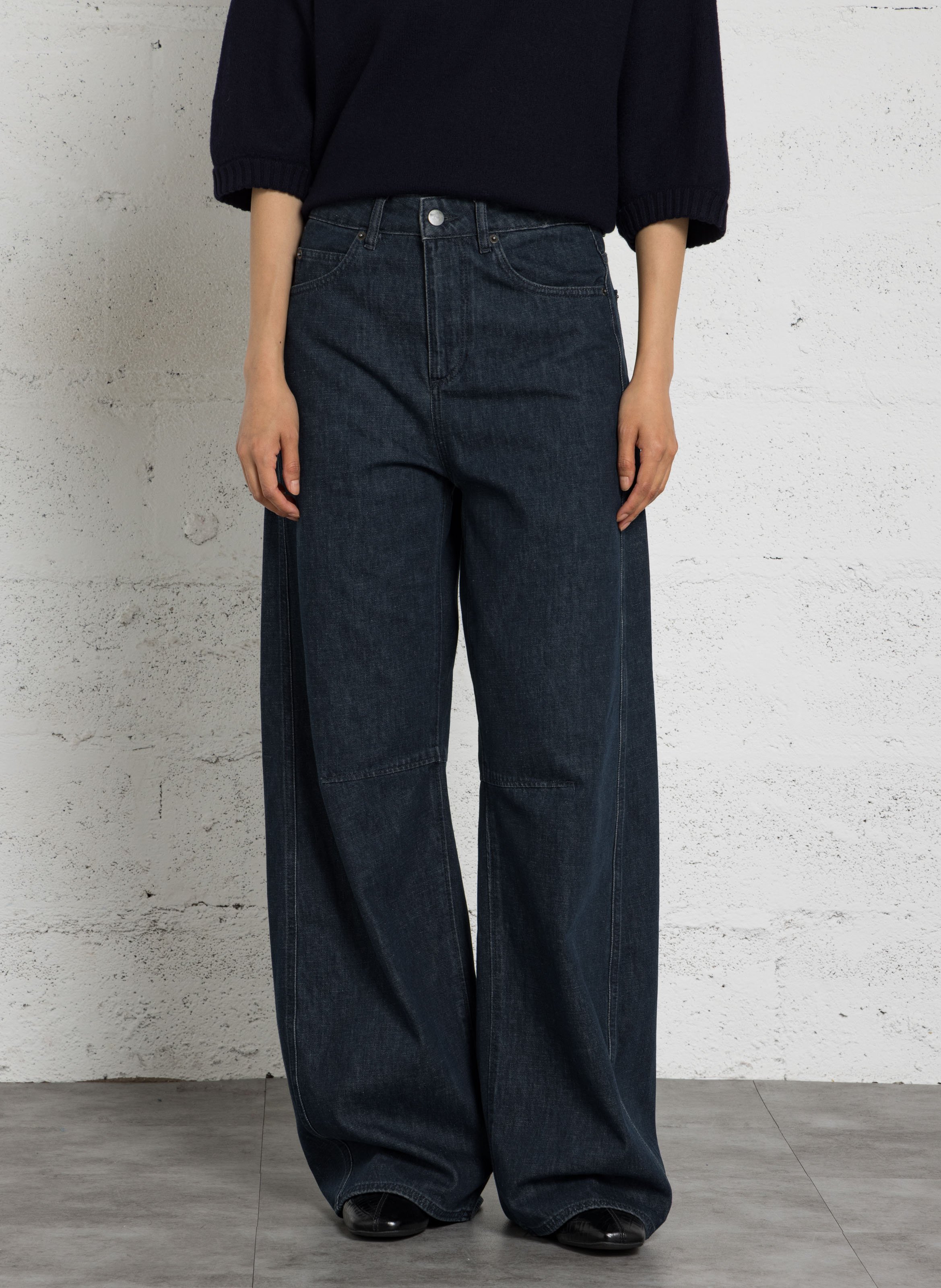 Jean large en coton recyclé mélangé SOEUR Bleu