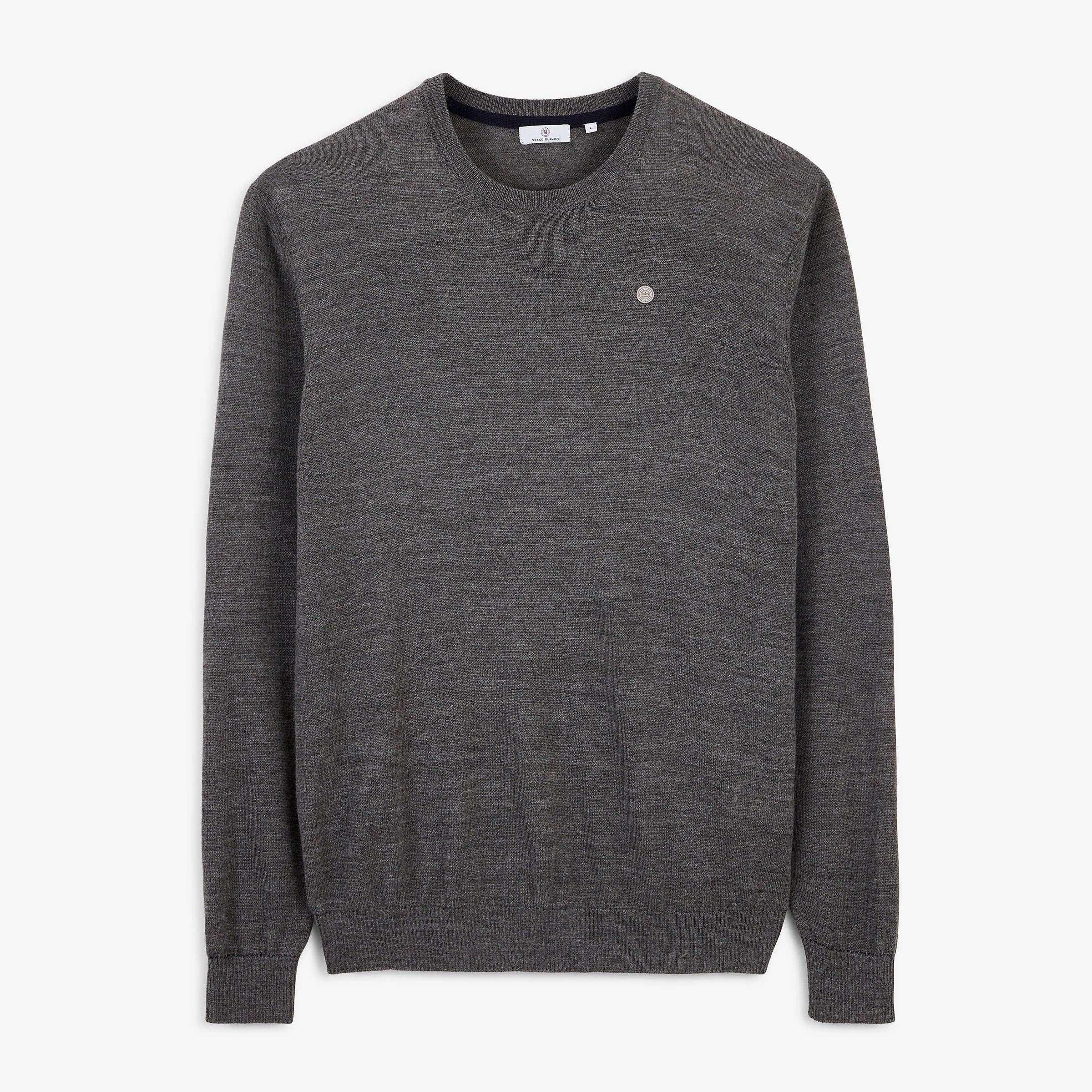 MAO Essential Light Grey Marl Crew-Neck Sweater SERGE BLANCO Grey