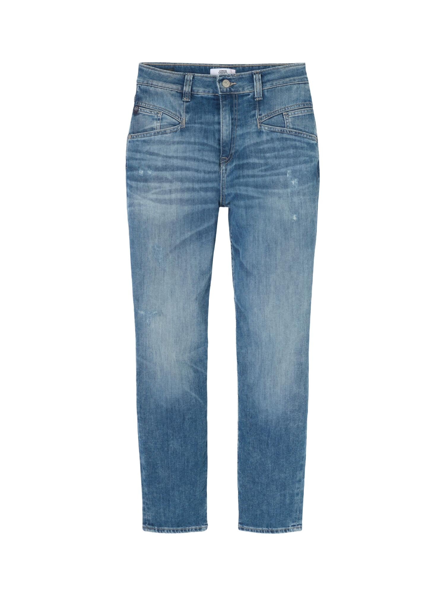 High-waisted loose-fit zip jeans LE TEMPS DES CERISES Blue