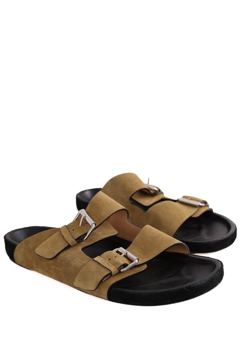 Faux leather sandals ISABEL MARANT - Seconde Main Khaki