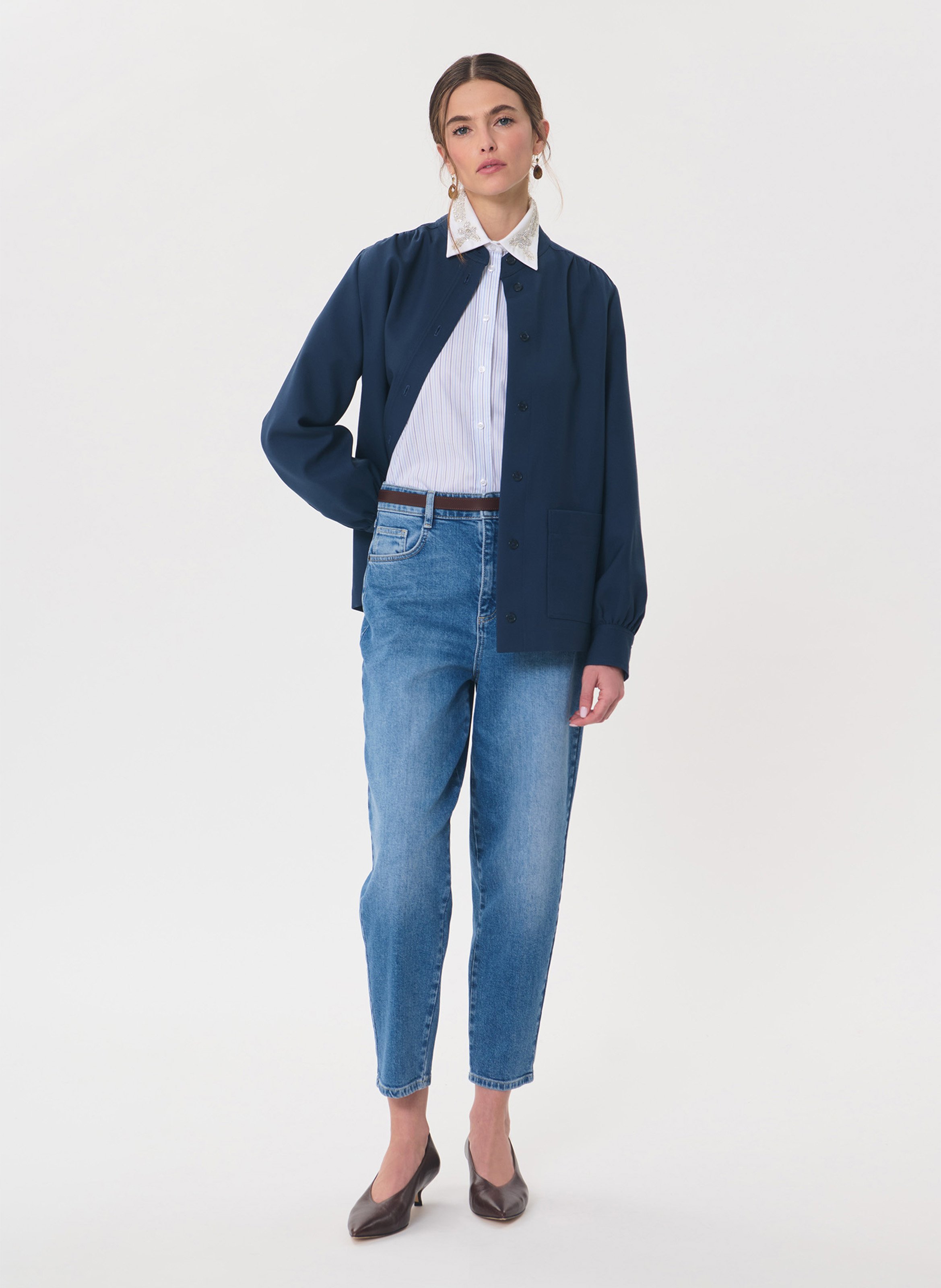 Straight stonewash jeans TARA JARMON Blue