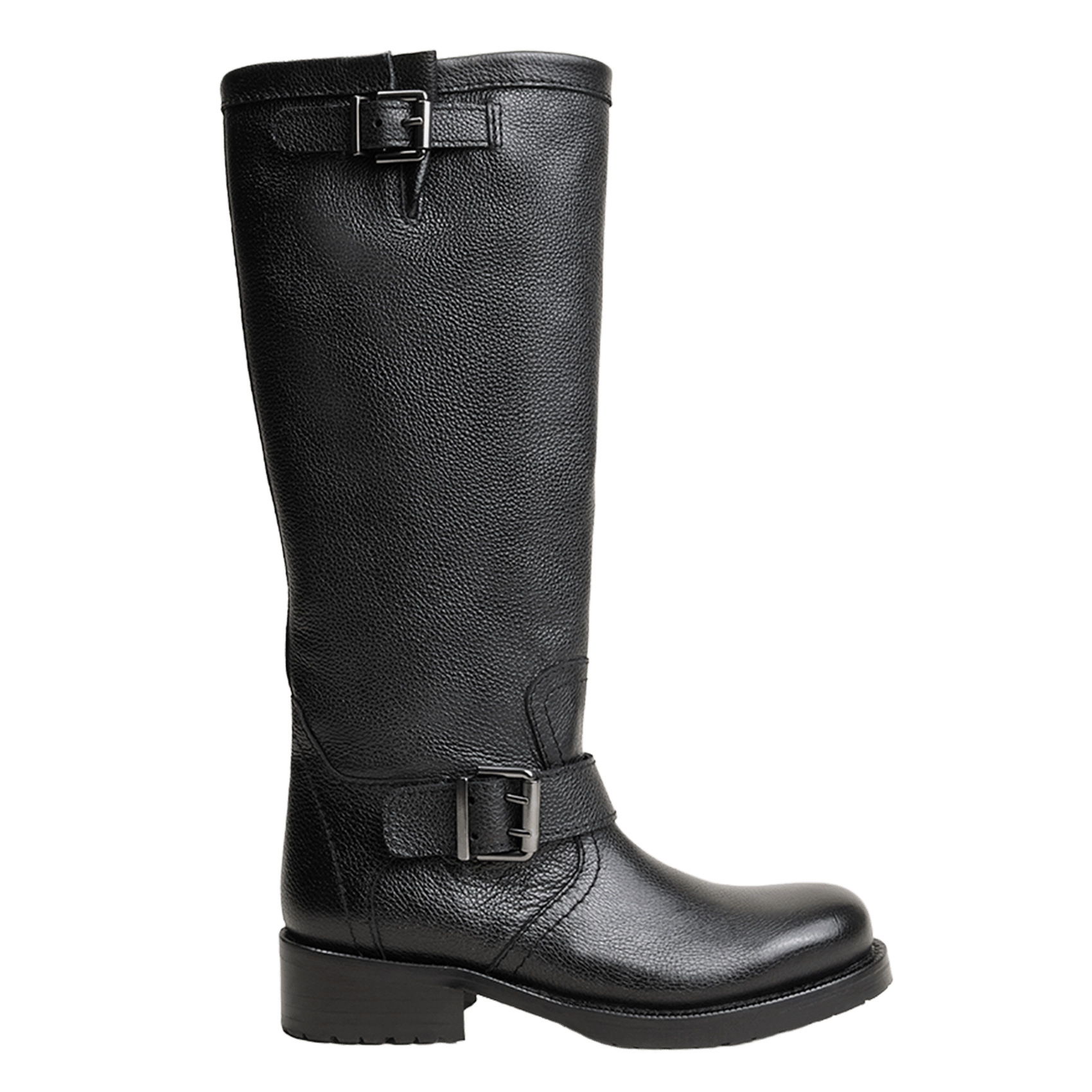 Bottes à bout rond en cuir JONAK Noir