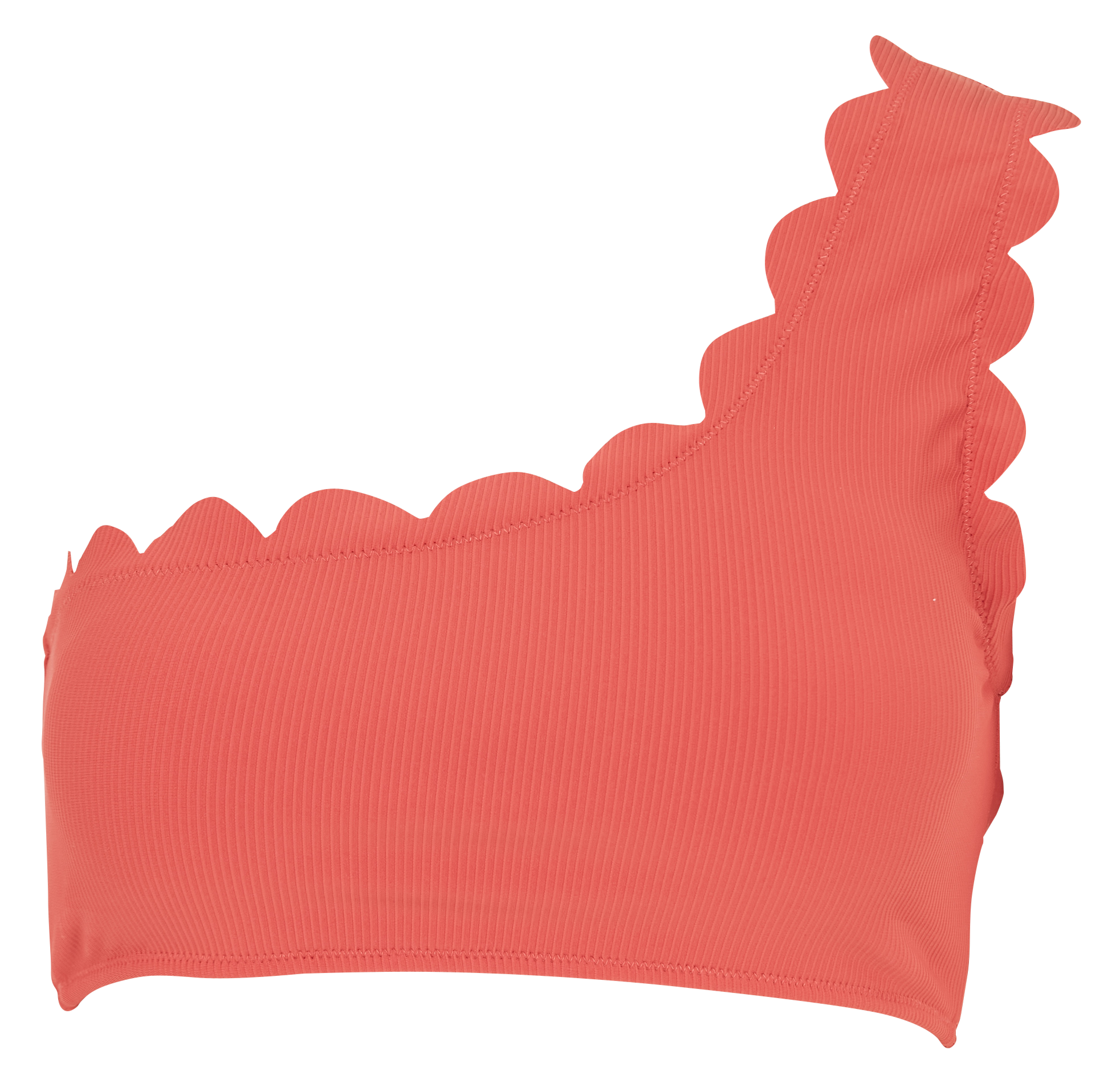 Haut de maillot de bain asymétrique PIECES Rouge