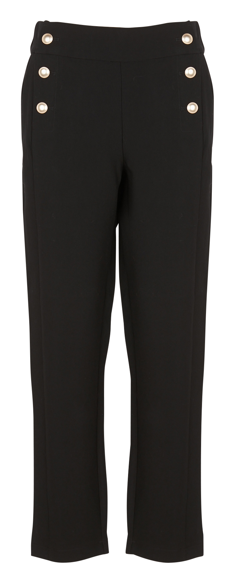 Rechte broek met hoge taille VILA Zwart