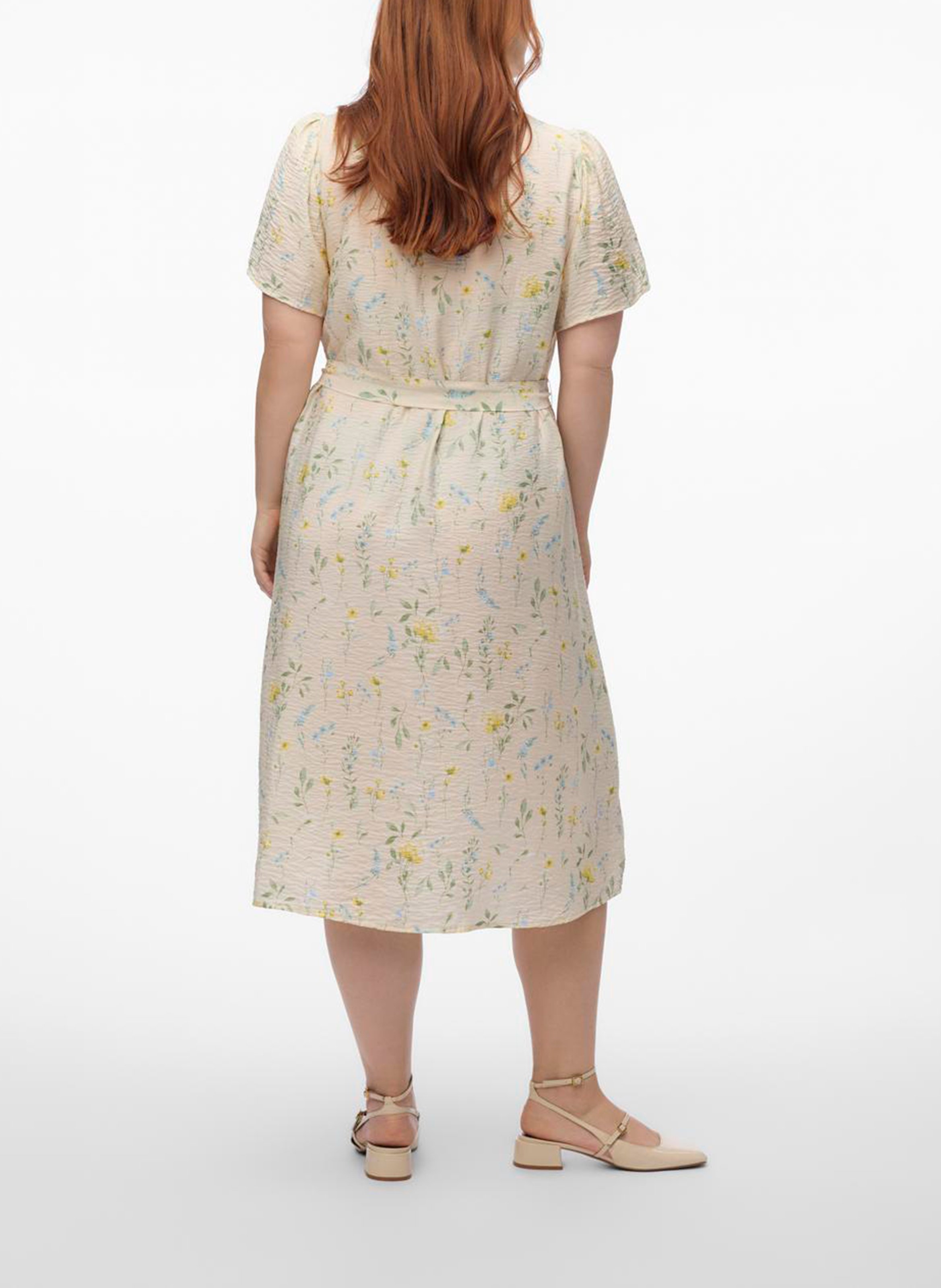 Robe midi cintrée  Beige