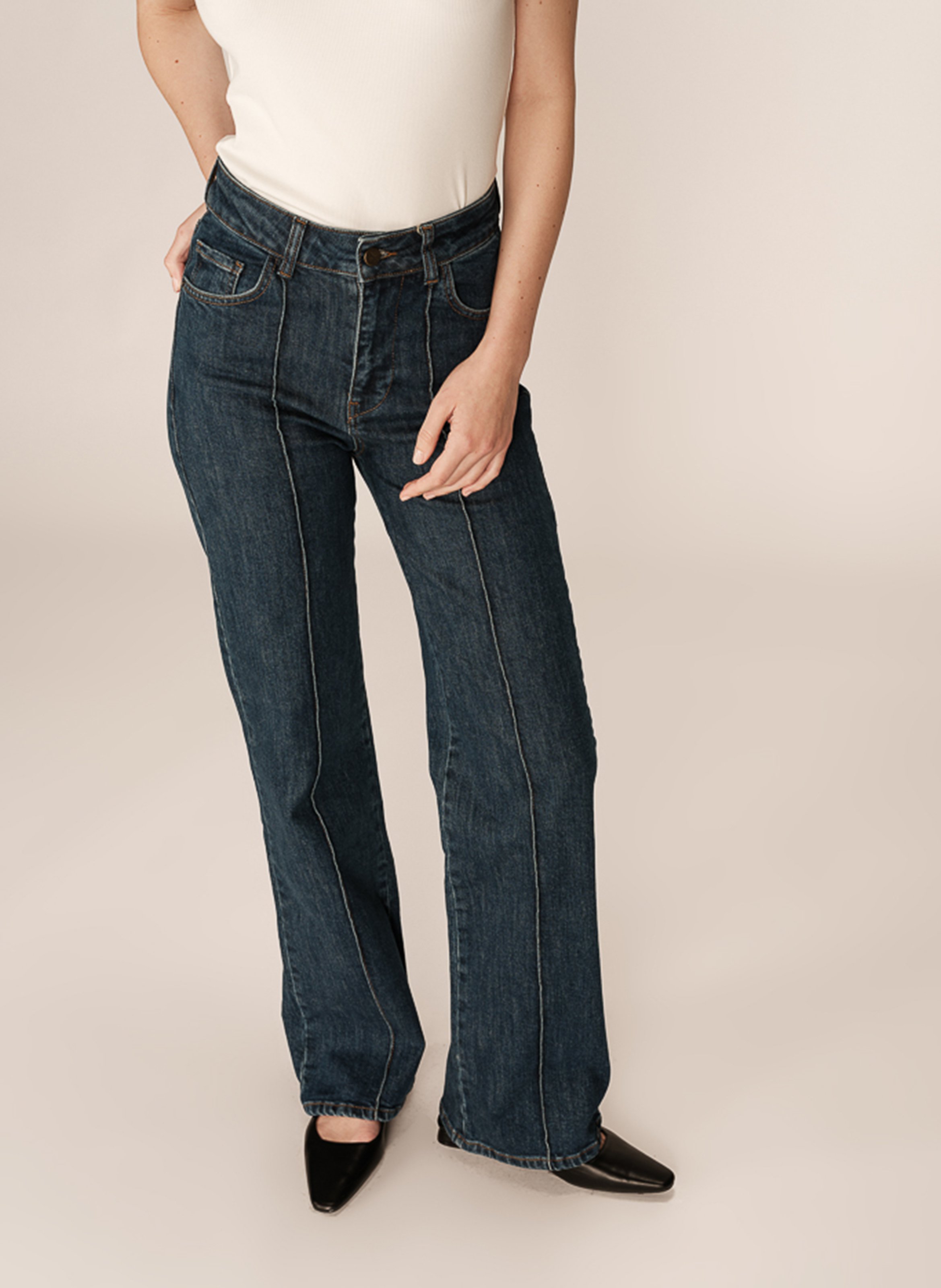 Cotton-blend straight jeans GRACE ET MILA Blue