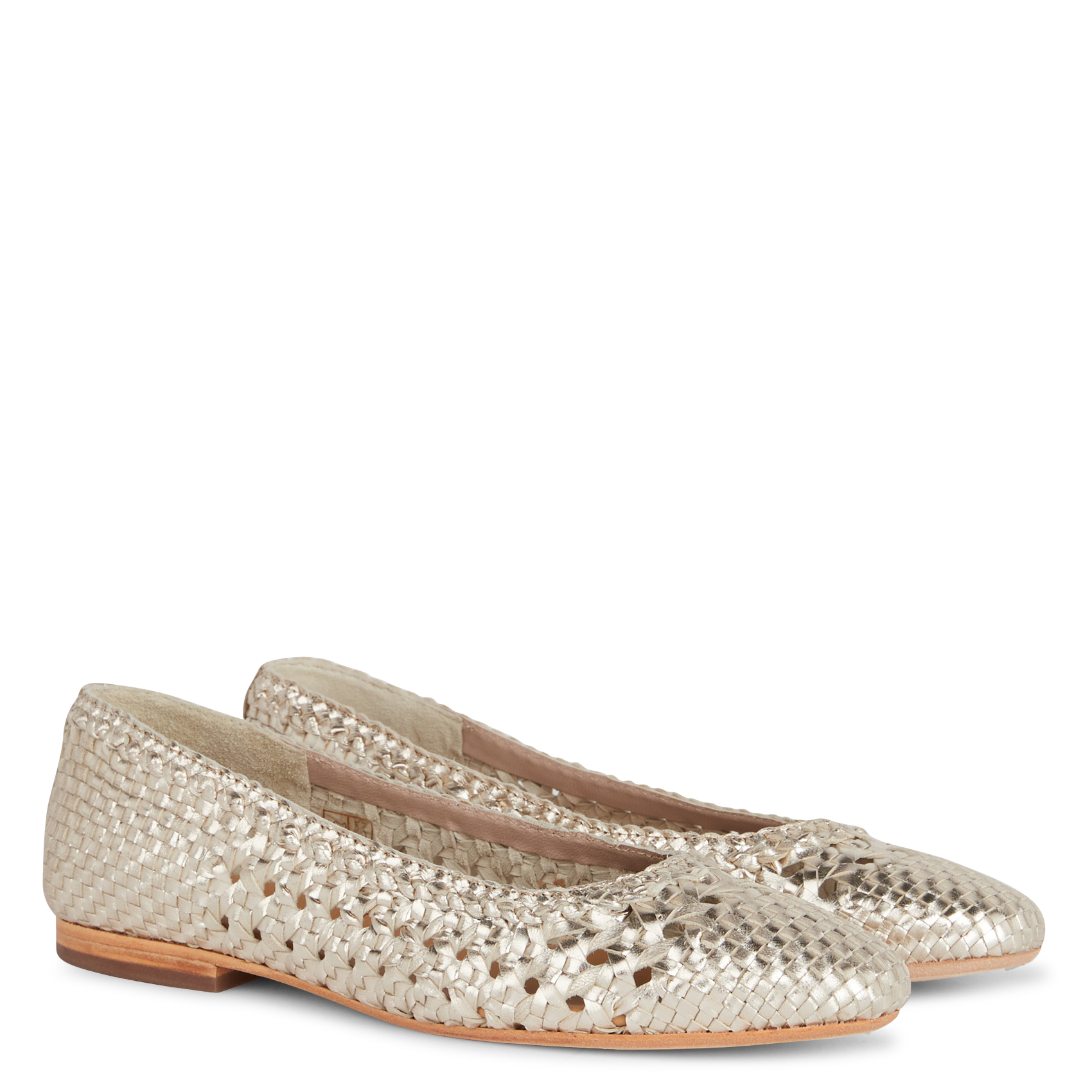 Ballerines en cuir tressé  JB MARTIN Doré