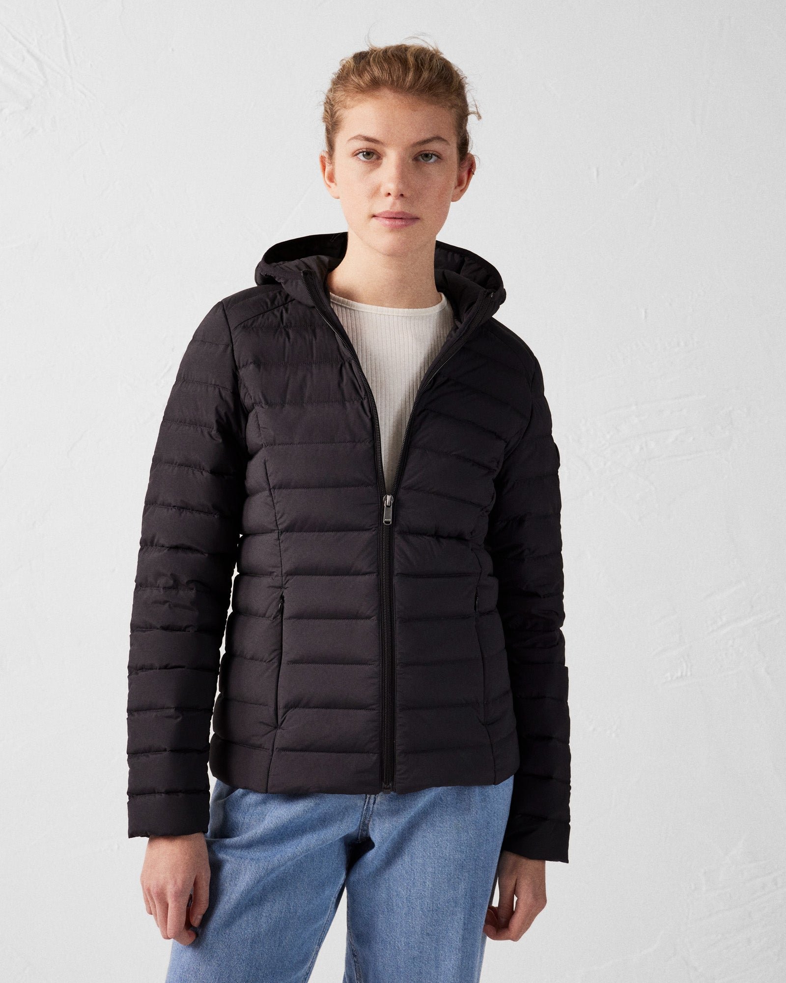 Doudoune à capuche stretch légère salma Noir