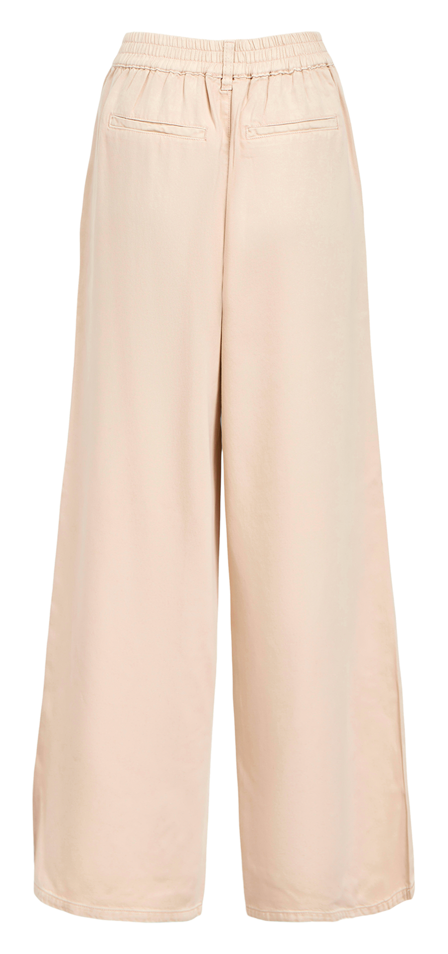 Elasticated wide-leg trousers Beige