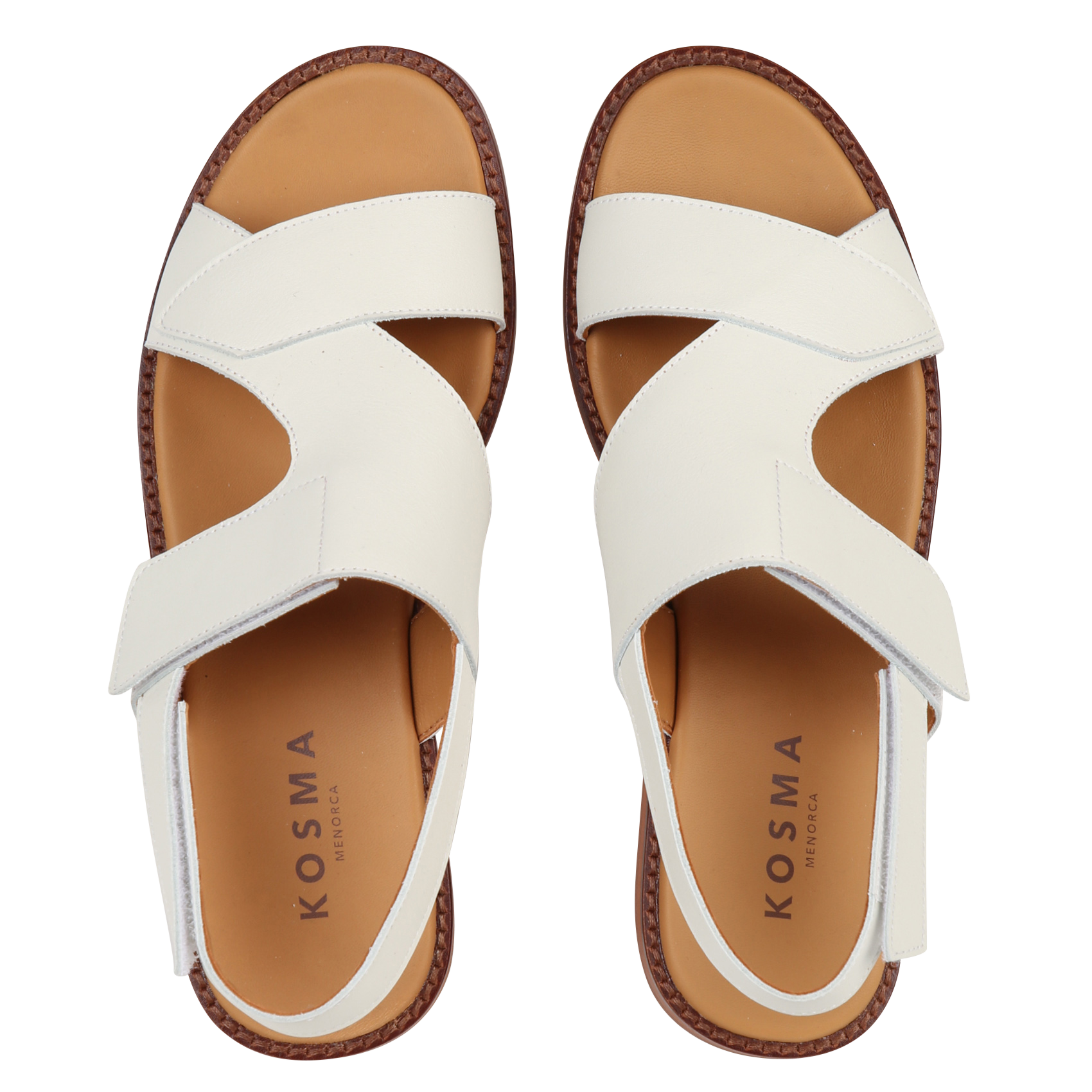 Sandales plates en cuir KOSMA MENORCA Blanc