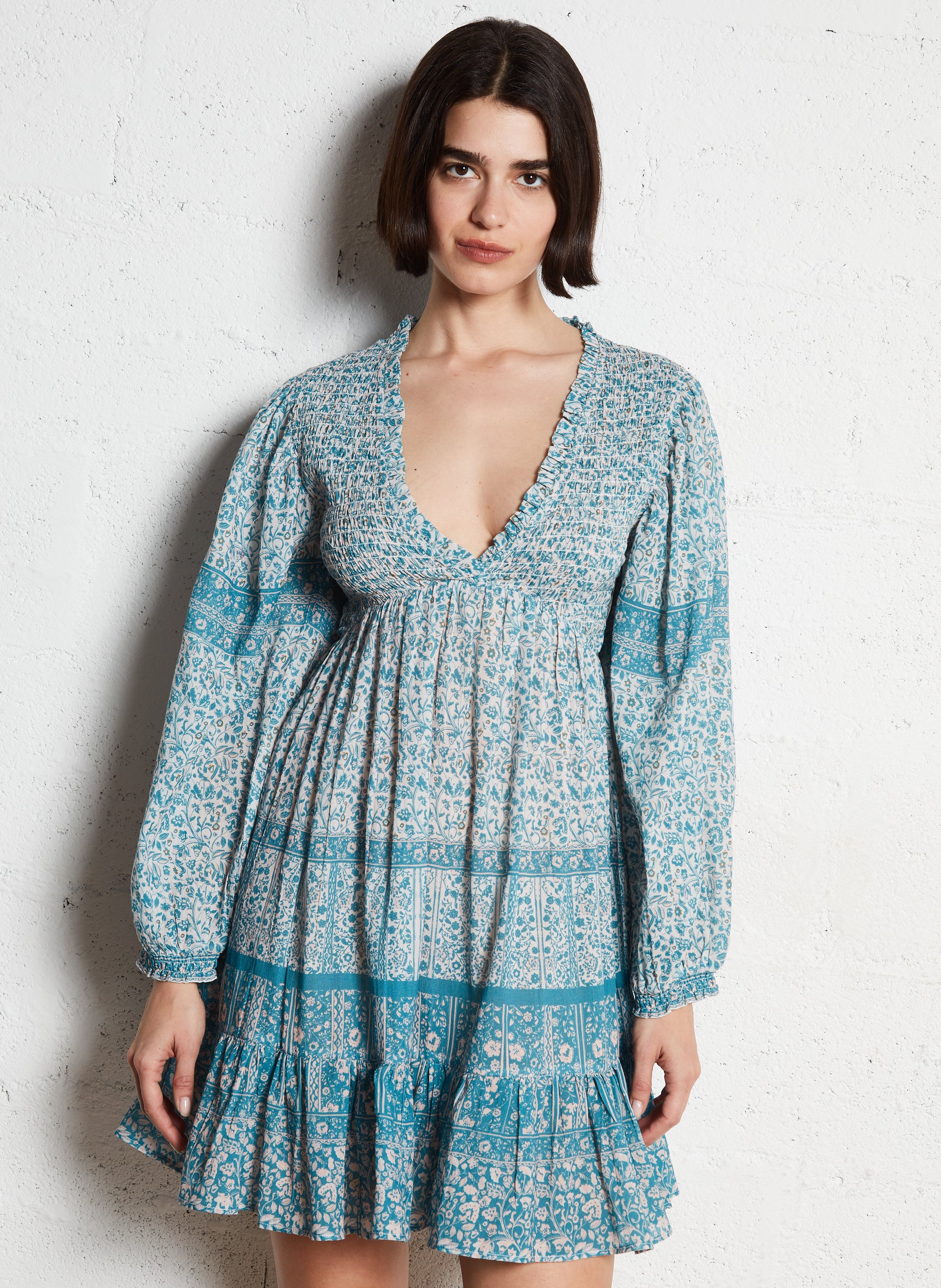 Robe courte imprimée  M.A.B.E Bleu