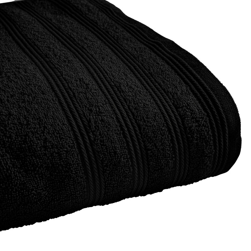 100% combed cotton bath towel COTON PUR Black