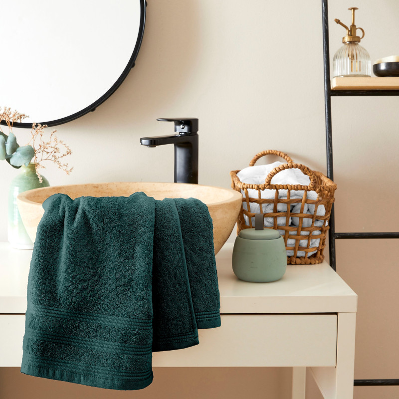 100% combed cotton hand towel COTON PUR Green