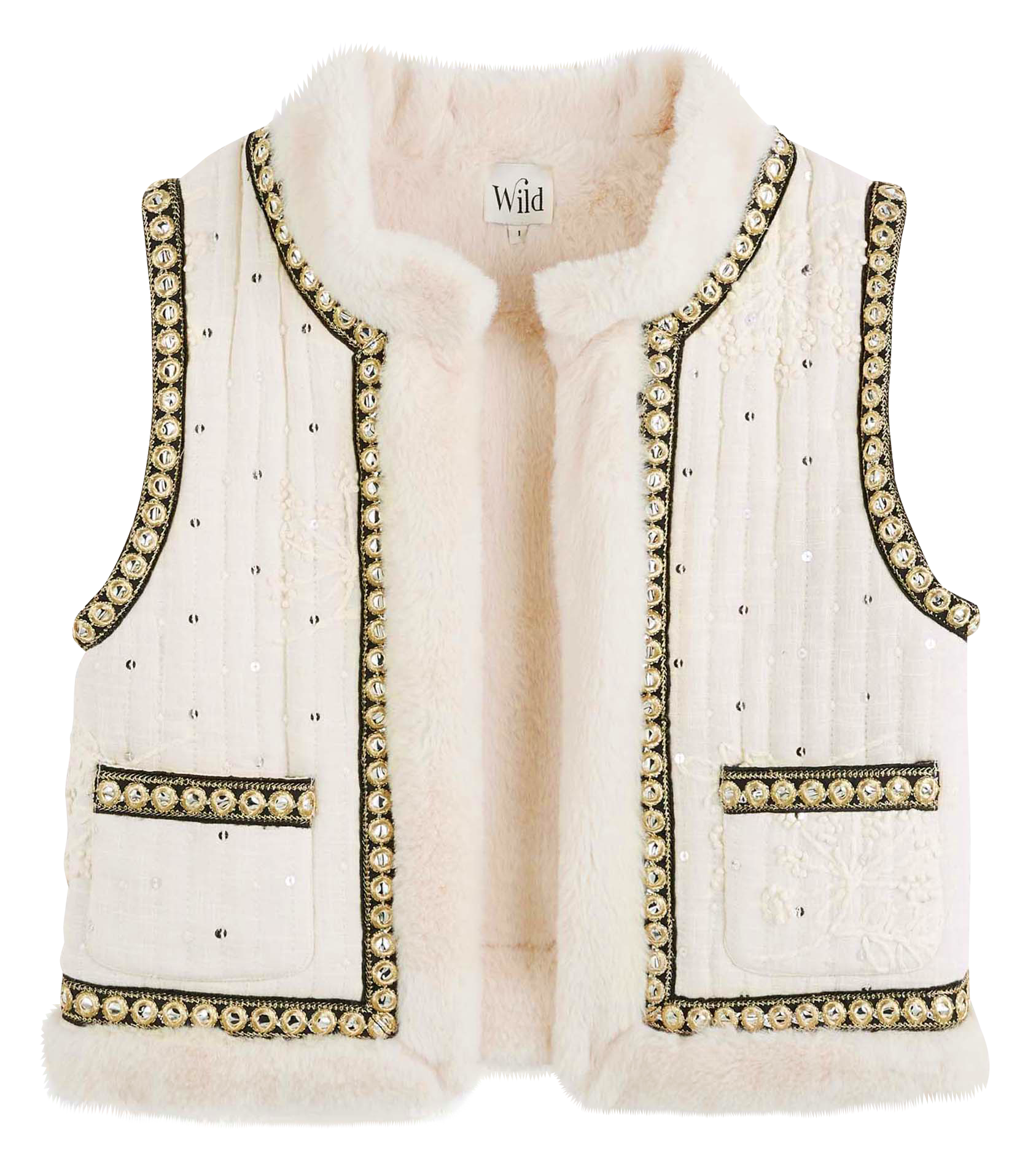 Straight cotton jacket WILD White