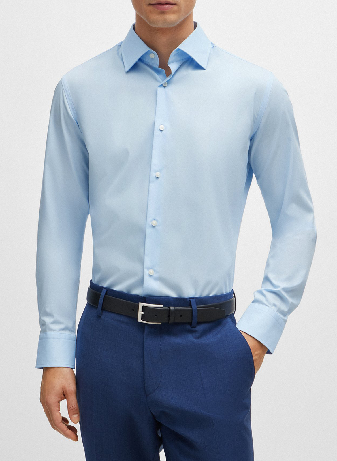 Slim-fit cotton-blend shirt BOSS Blue