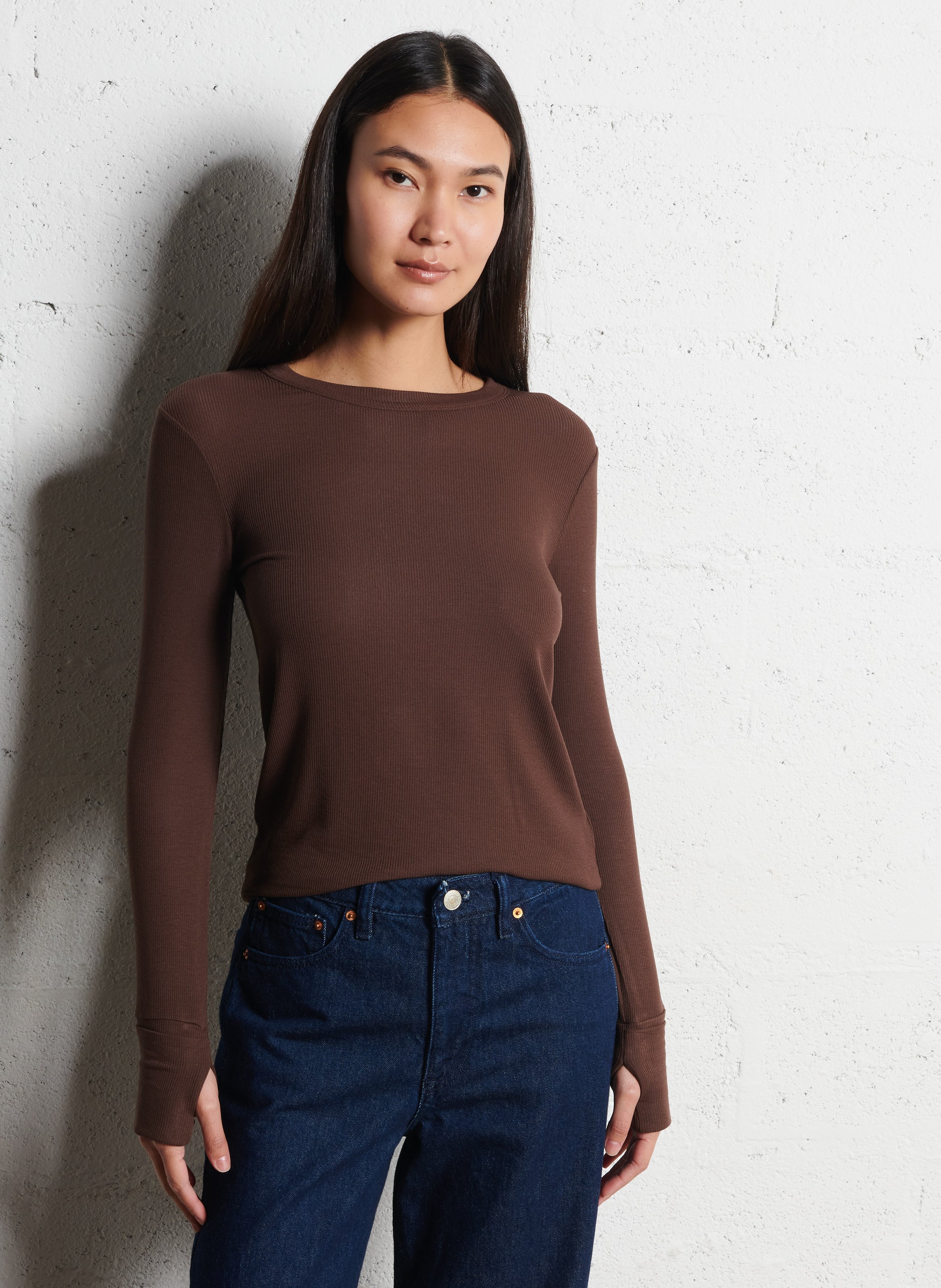 Tee-shirt droit col rond BA&SH Noir