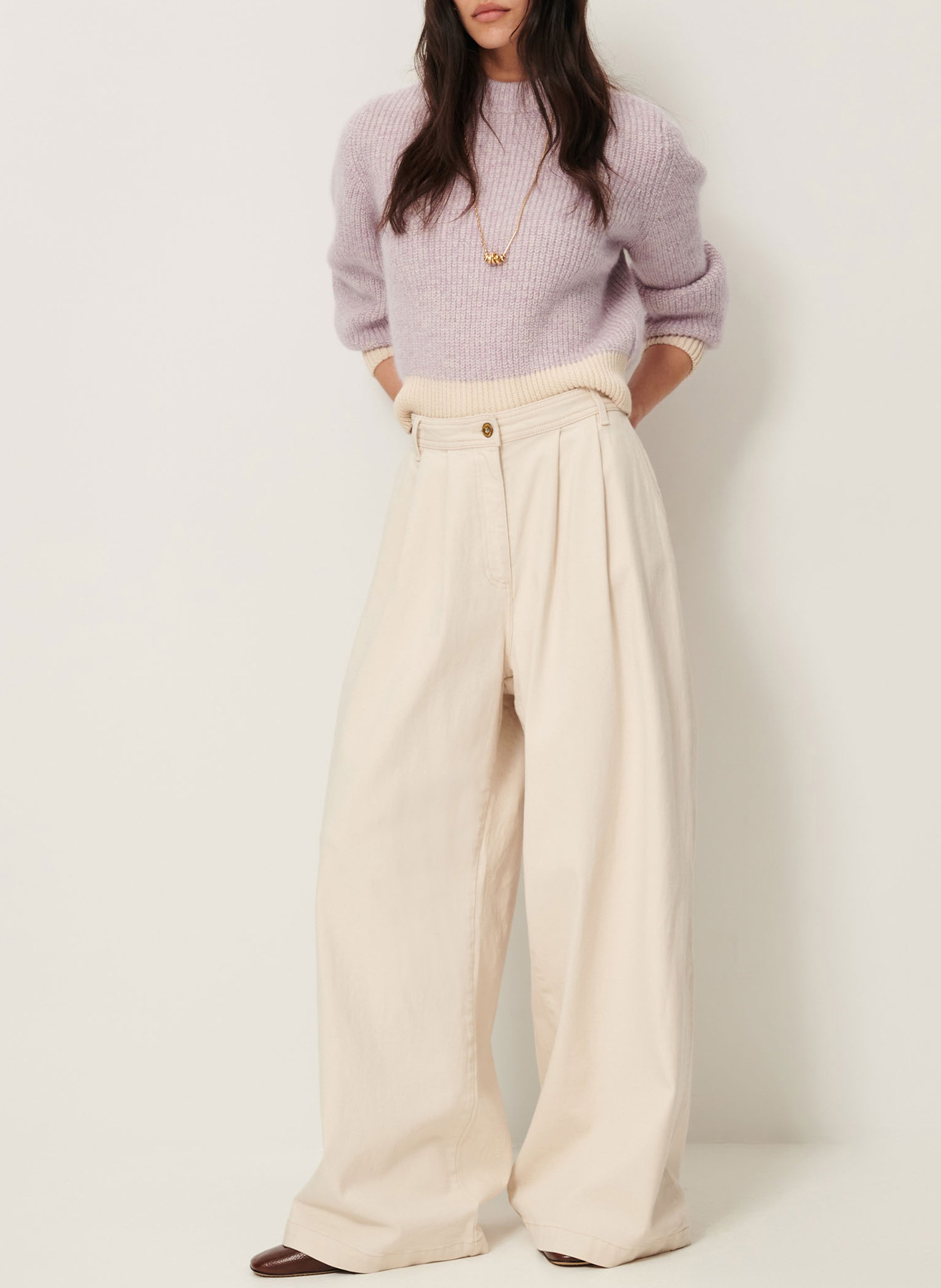 Pull droit en maille SESSUN Violet