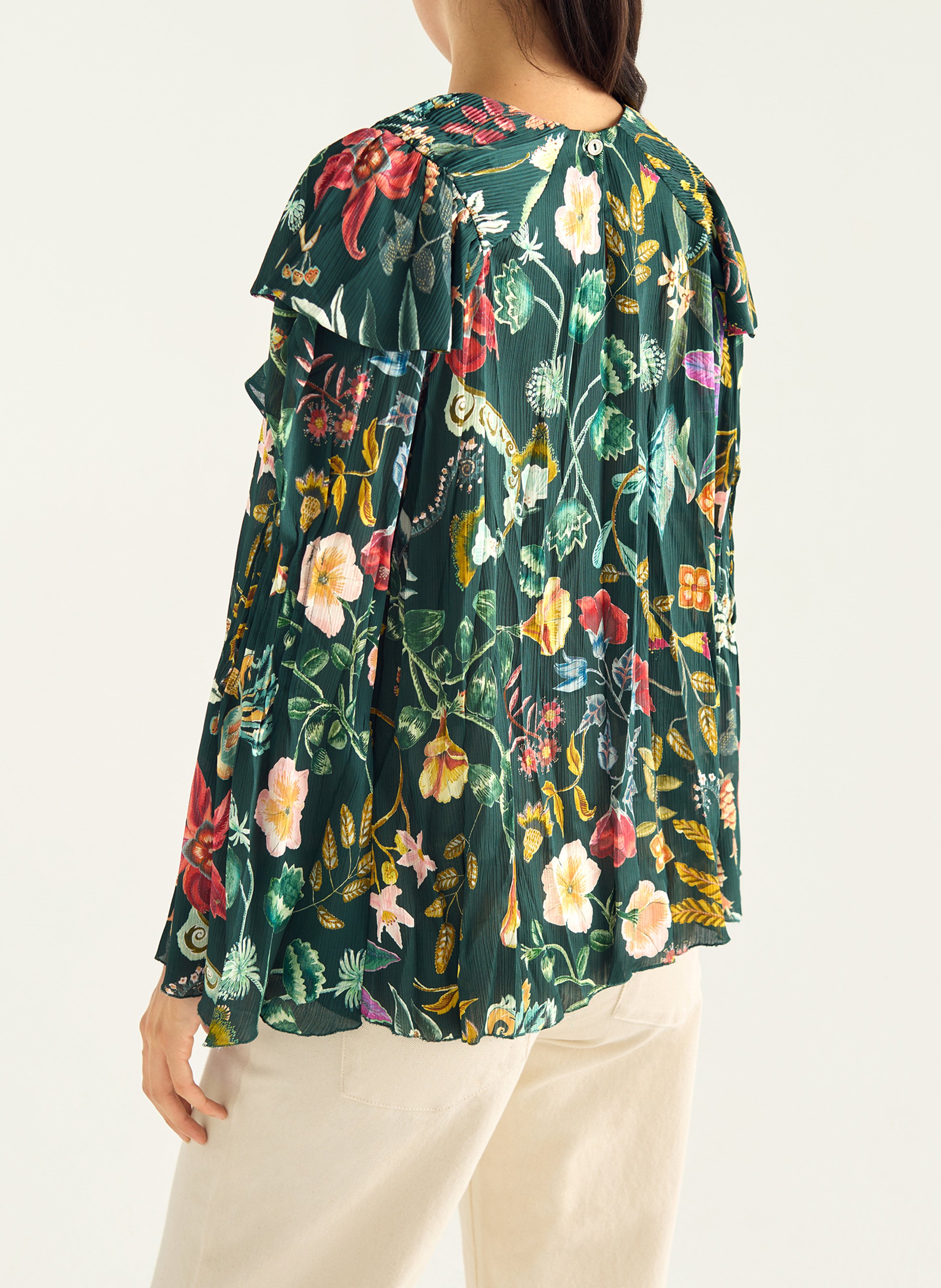 Blouse fluide imprimée COTELAC Vert