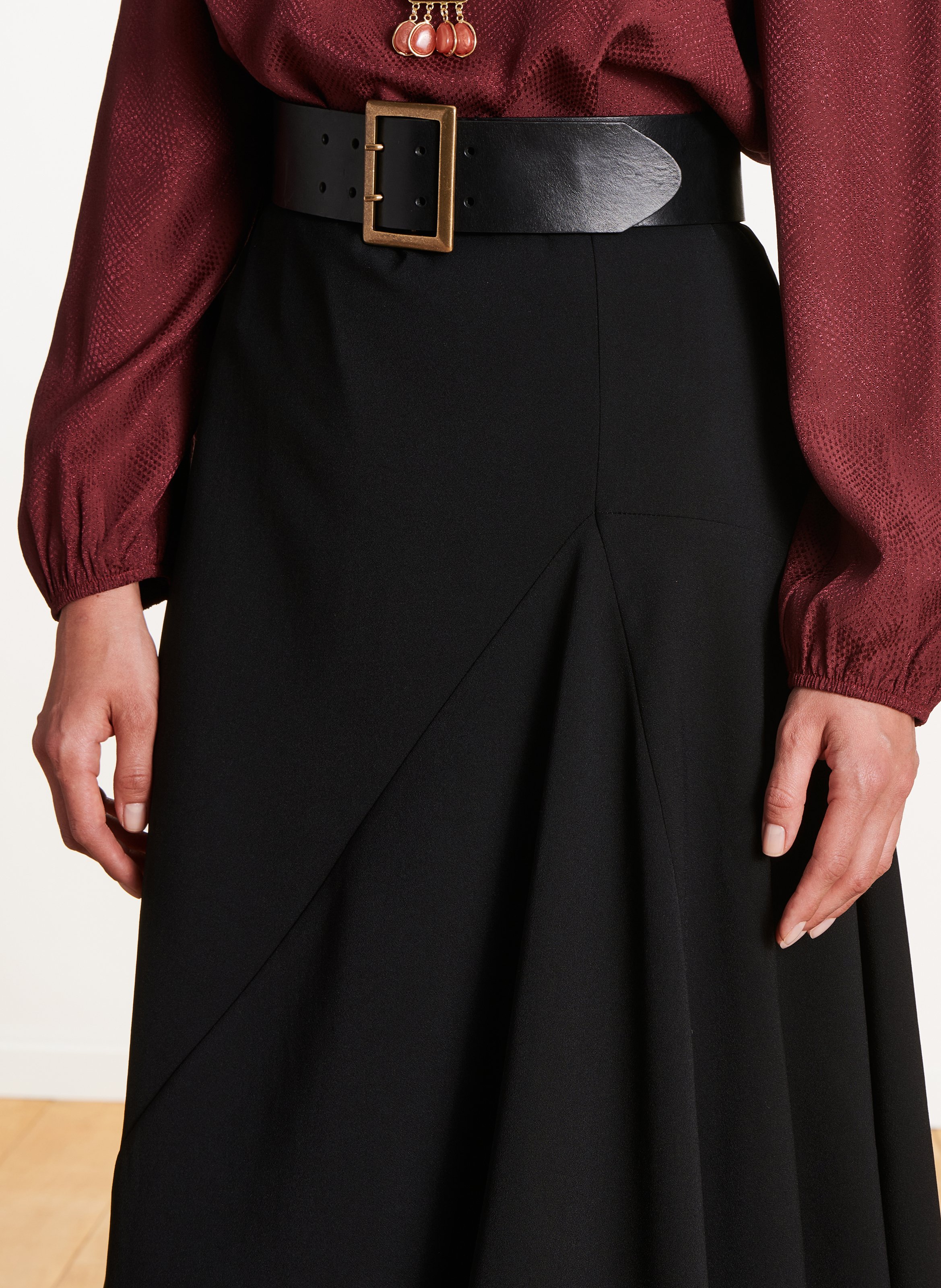 Asymmetric midi skirt LA FEE MARABOUTEE Black