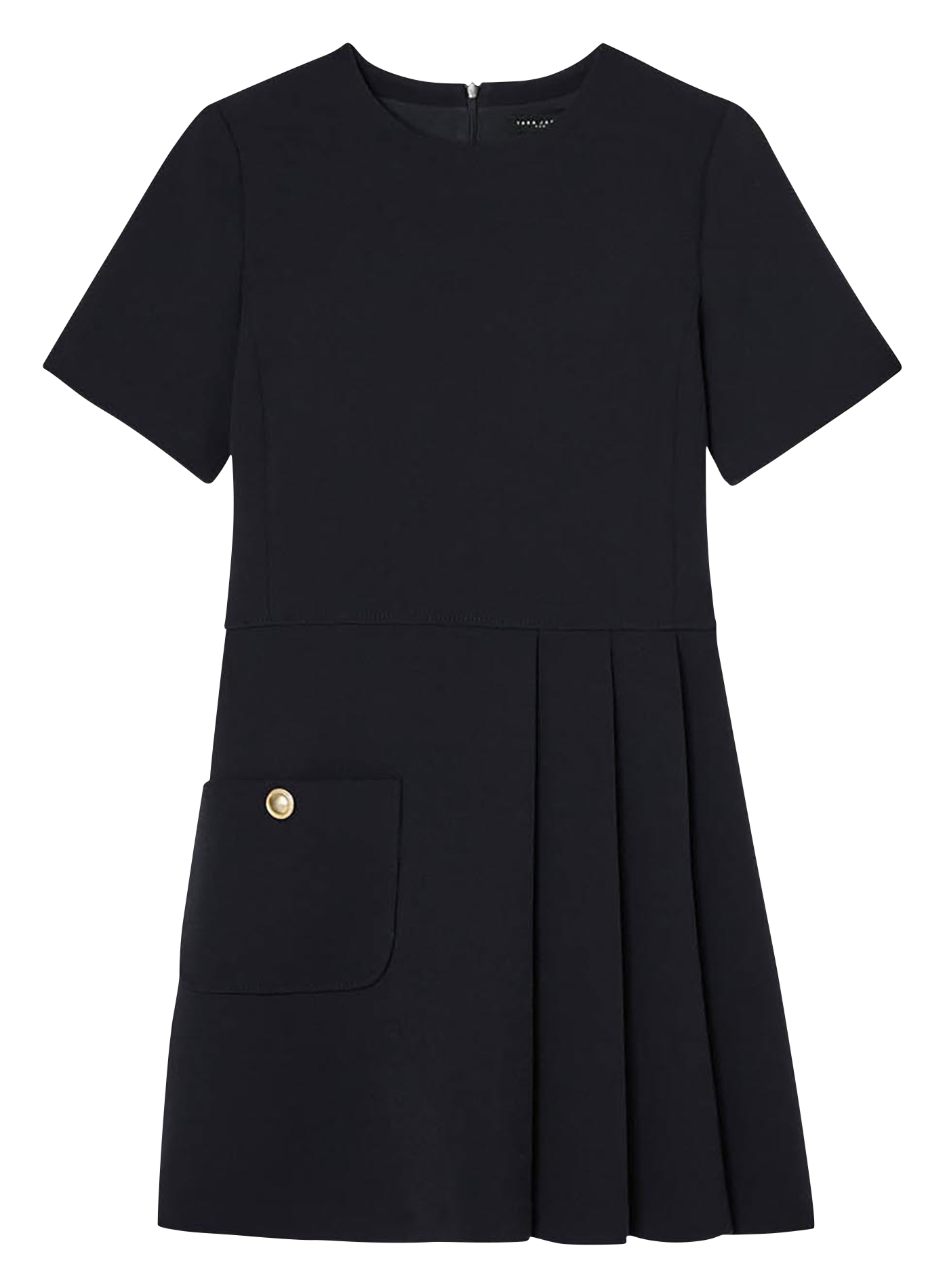 Abito corto a collo rotondo plissettato monocolore TARA JARMON Blu