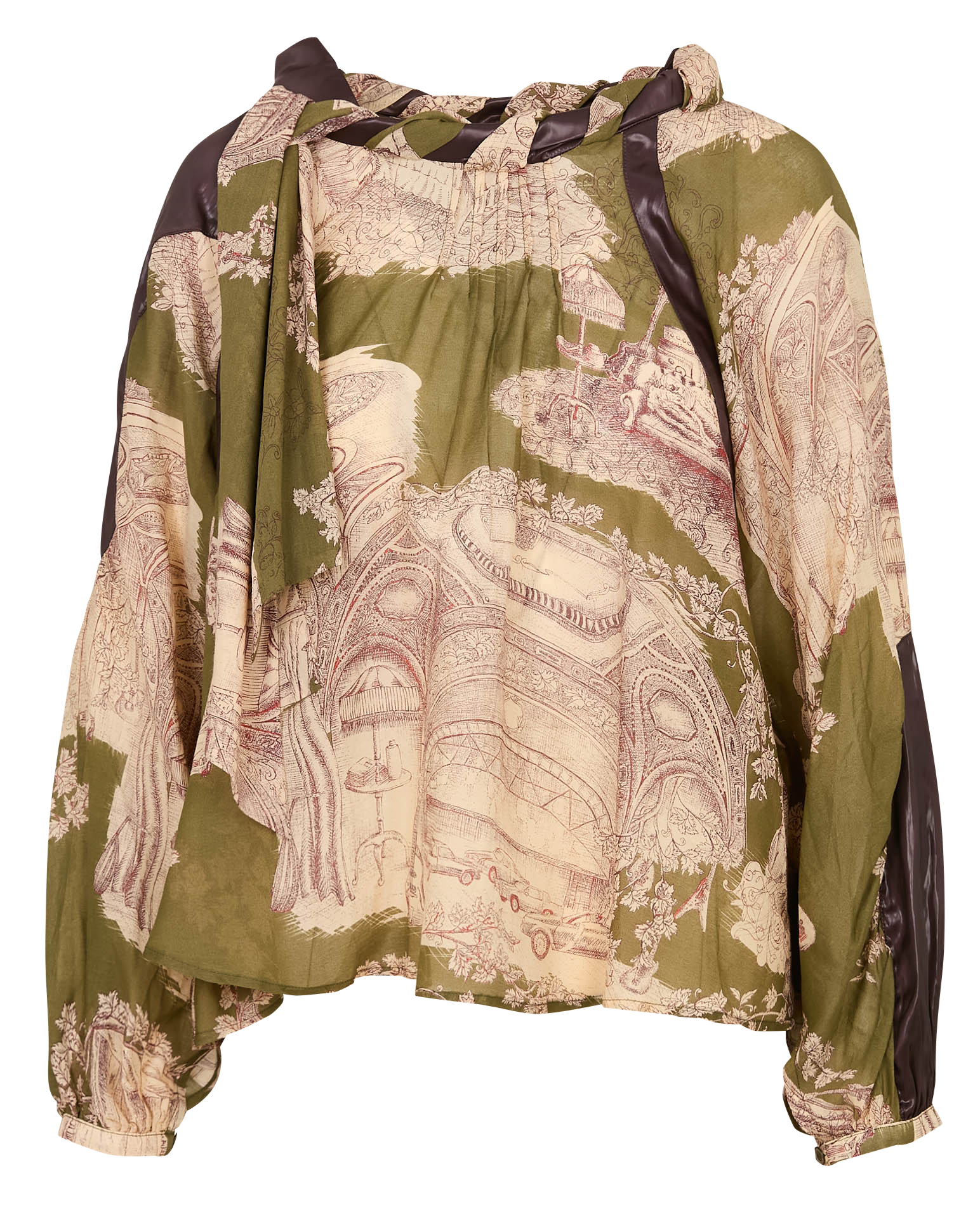 Blouse oversize en coton mélangé imprimé COTELAC Vert