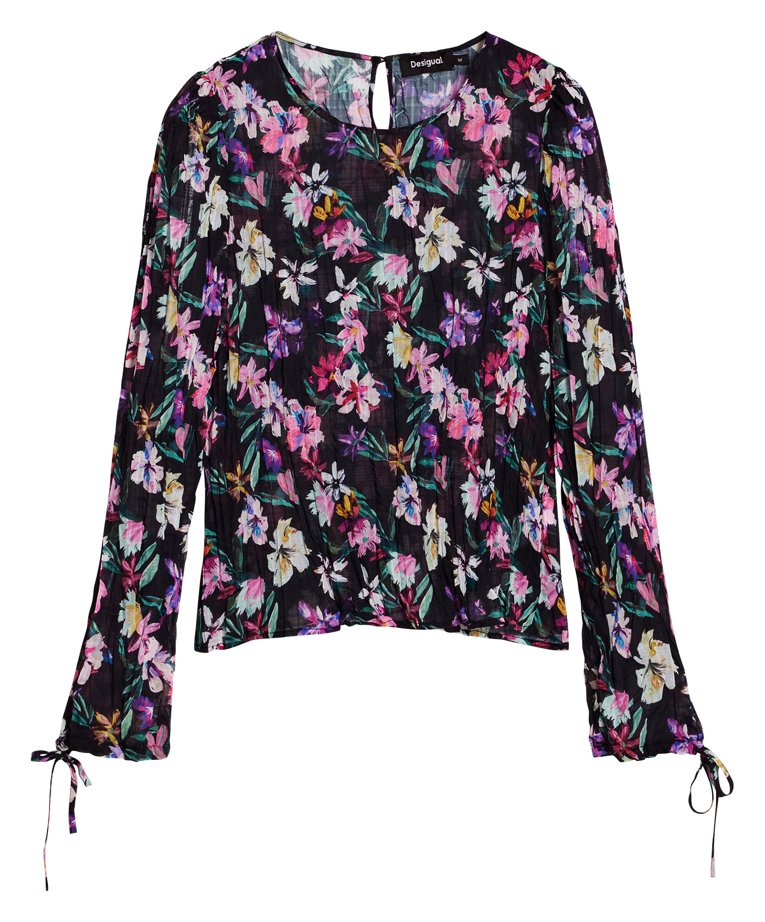 Bedruckte Bootsausschnittbluse DESIGUAL Schwarz