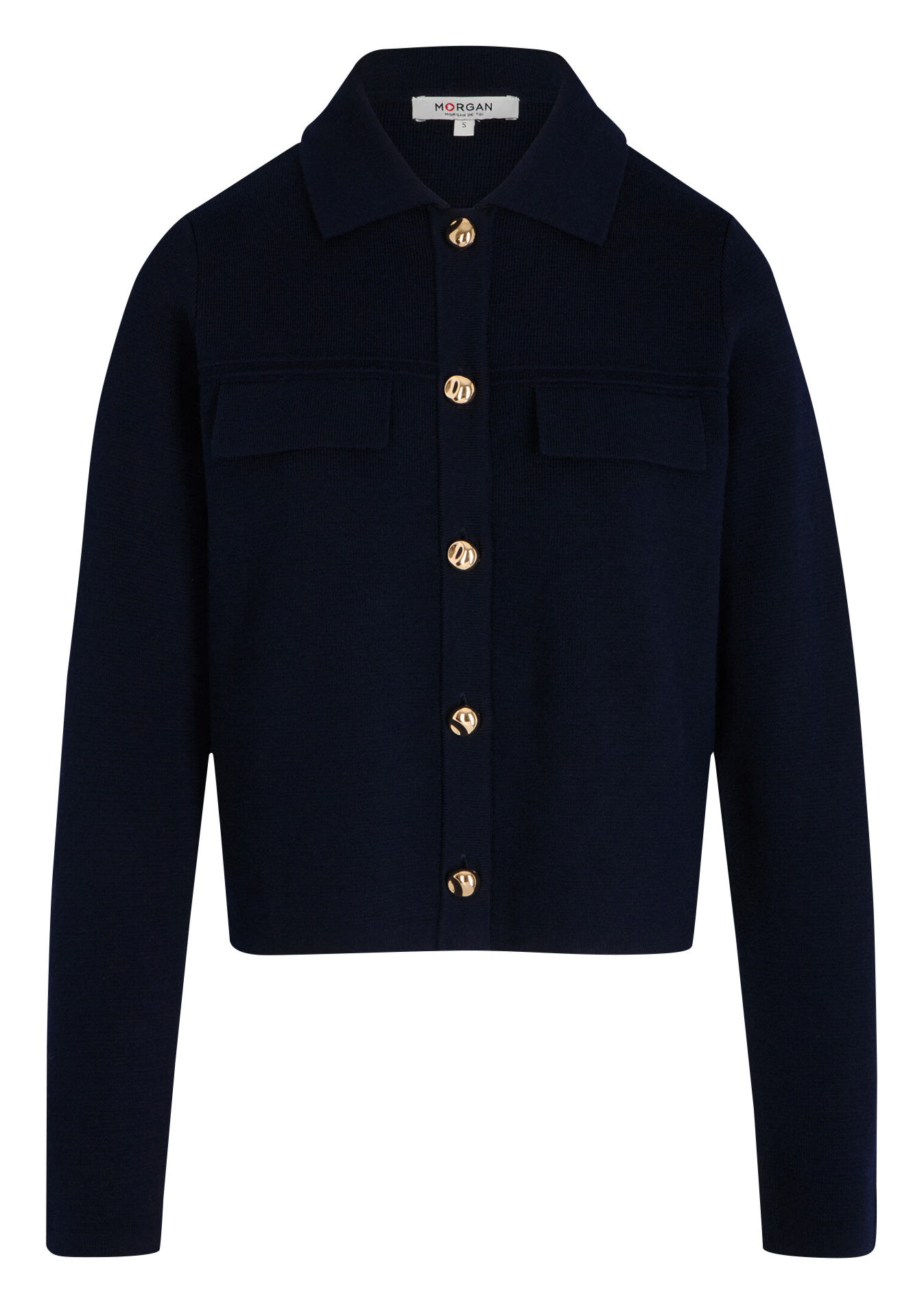 Strickjacke mit klassischem Kragen MORGAN Blau