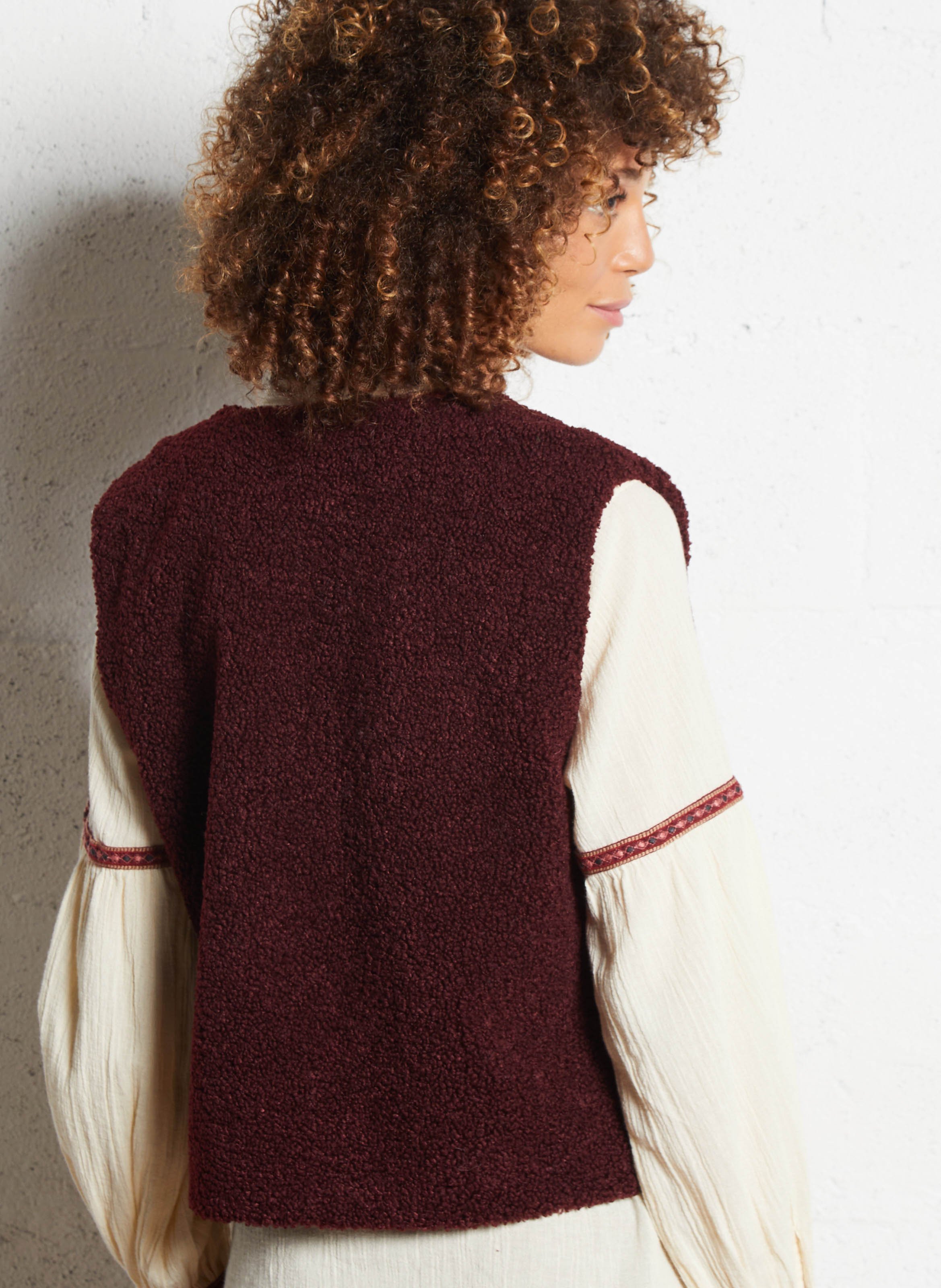 Veste courte sans manches teddy MAISON 123 Rouge