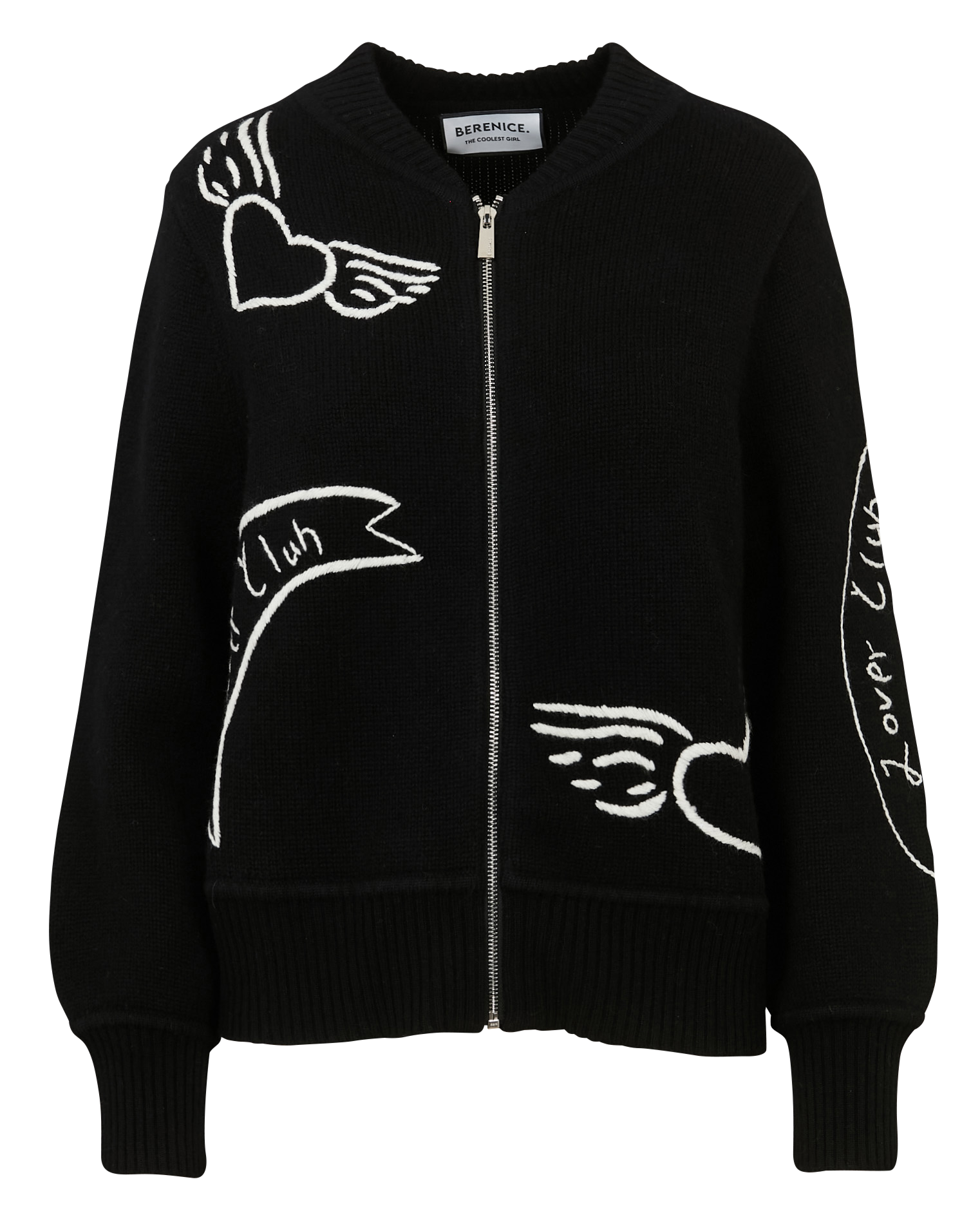 Gilet col teddy en laine BERENICE Noir