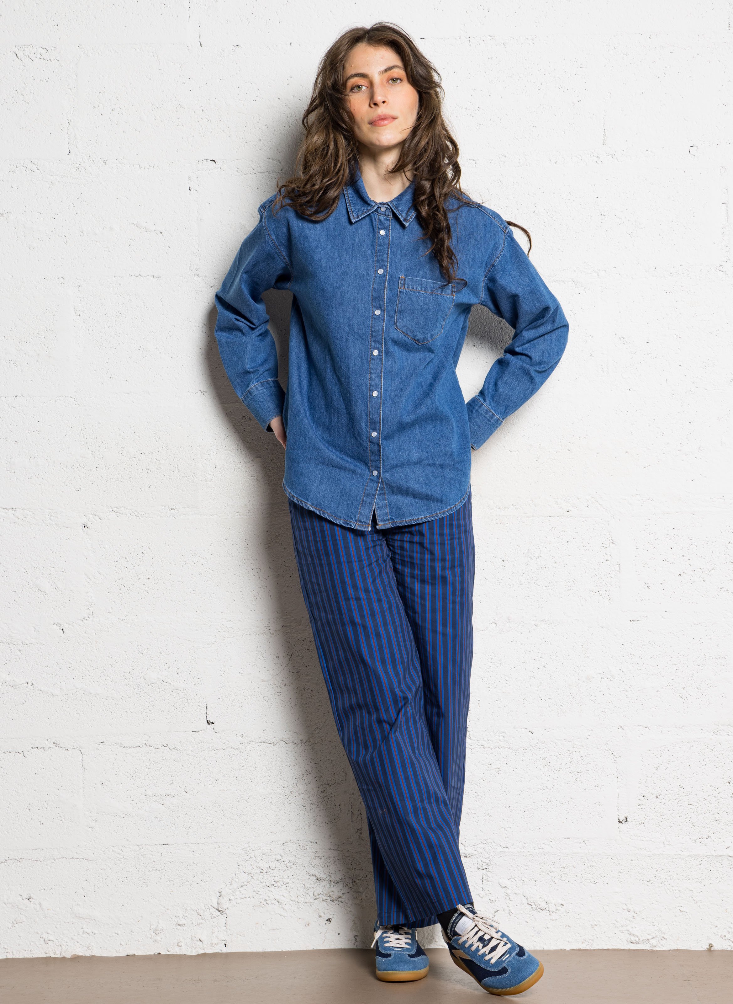 baskets basses en jeans 0'105 Bleu