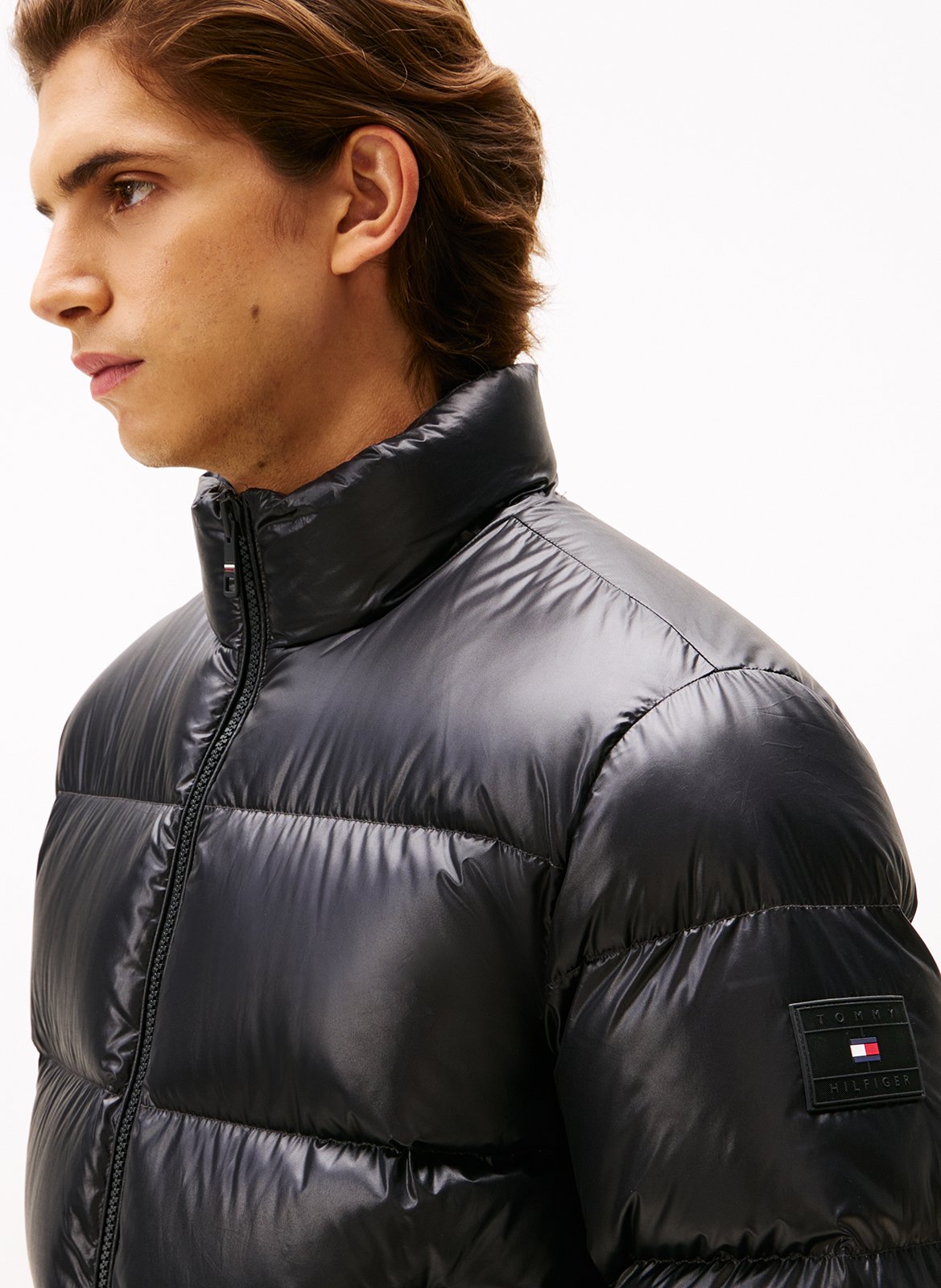 Doudoune droite en fibres recyclées TOMMY HILFIGER Noir