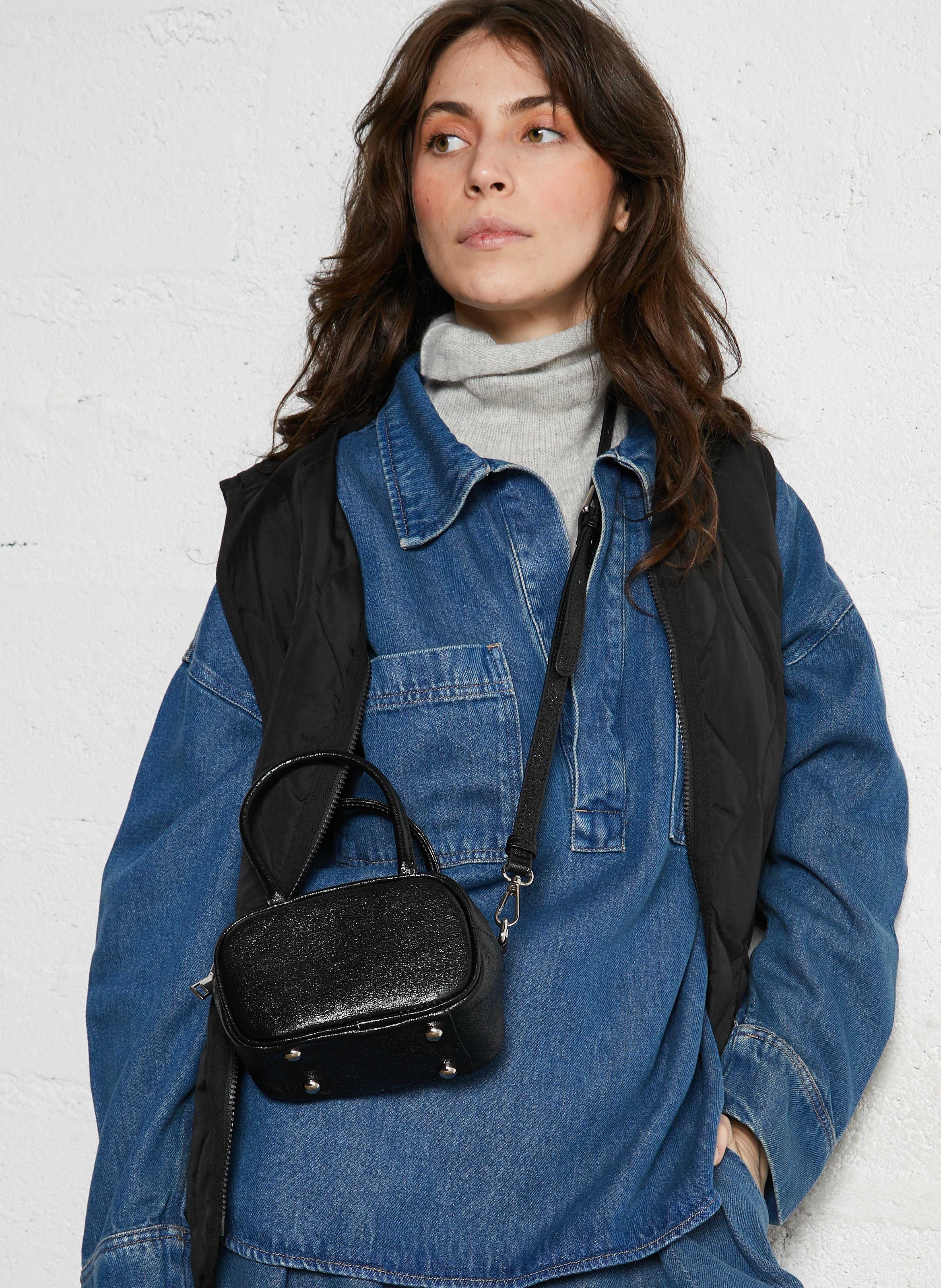 Metallic shoulder bag AU PRINTEMPS PARIS Black