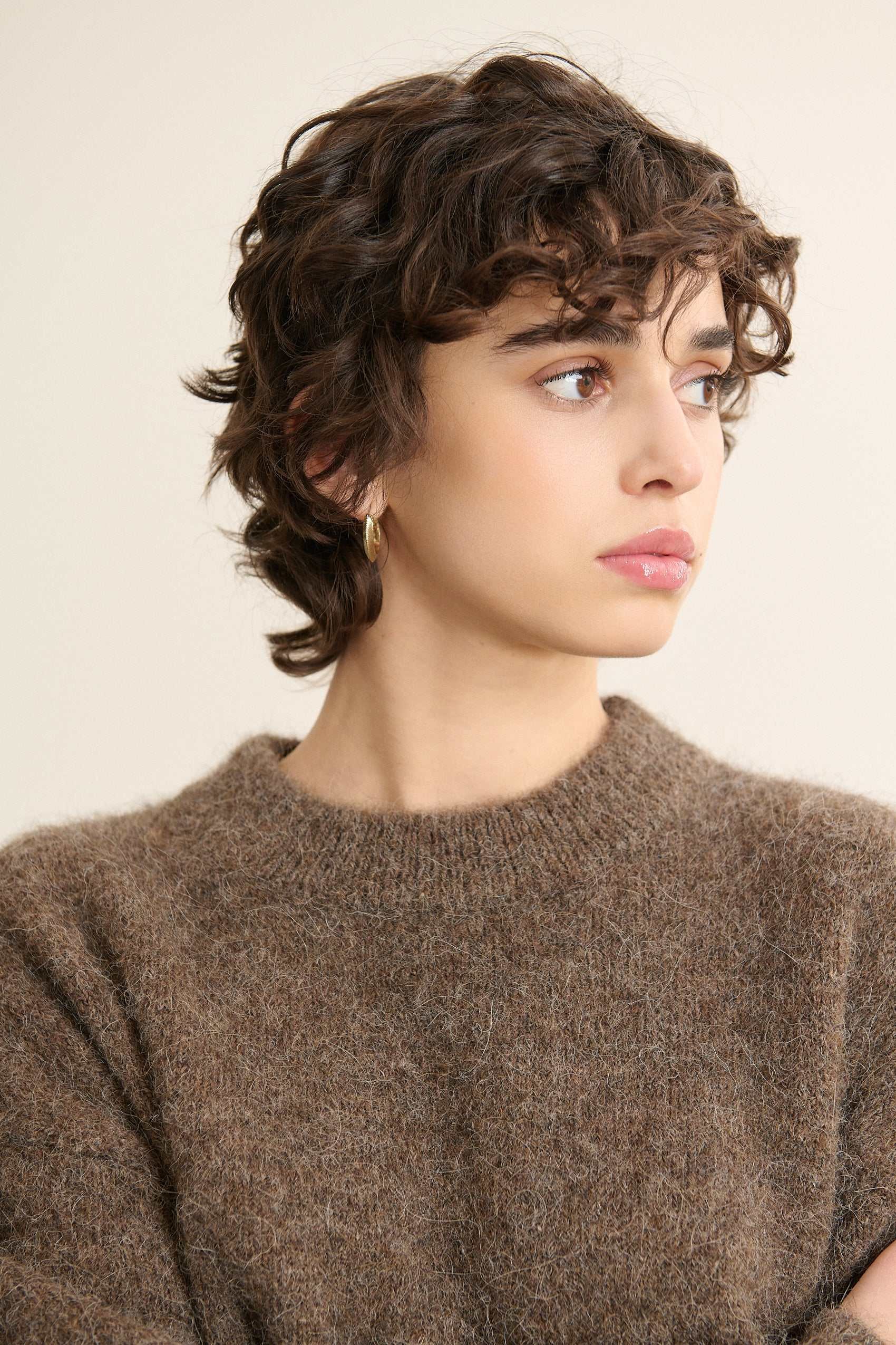 Oversized alpaca wool sweater GARANCE PARIS Brown