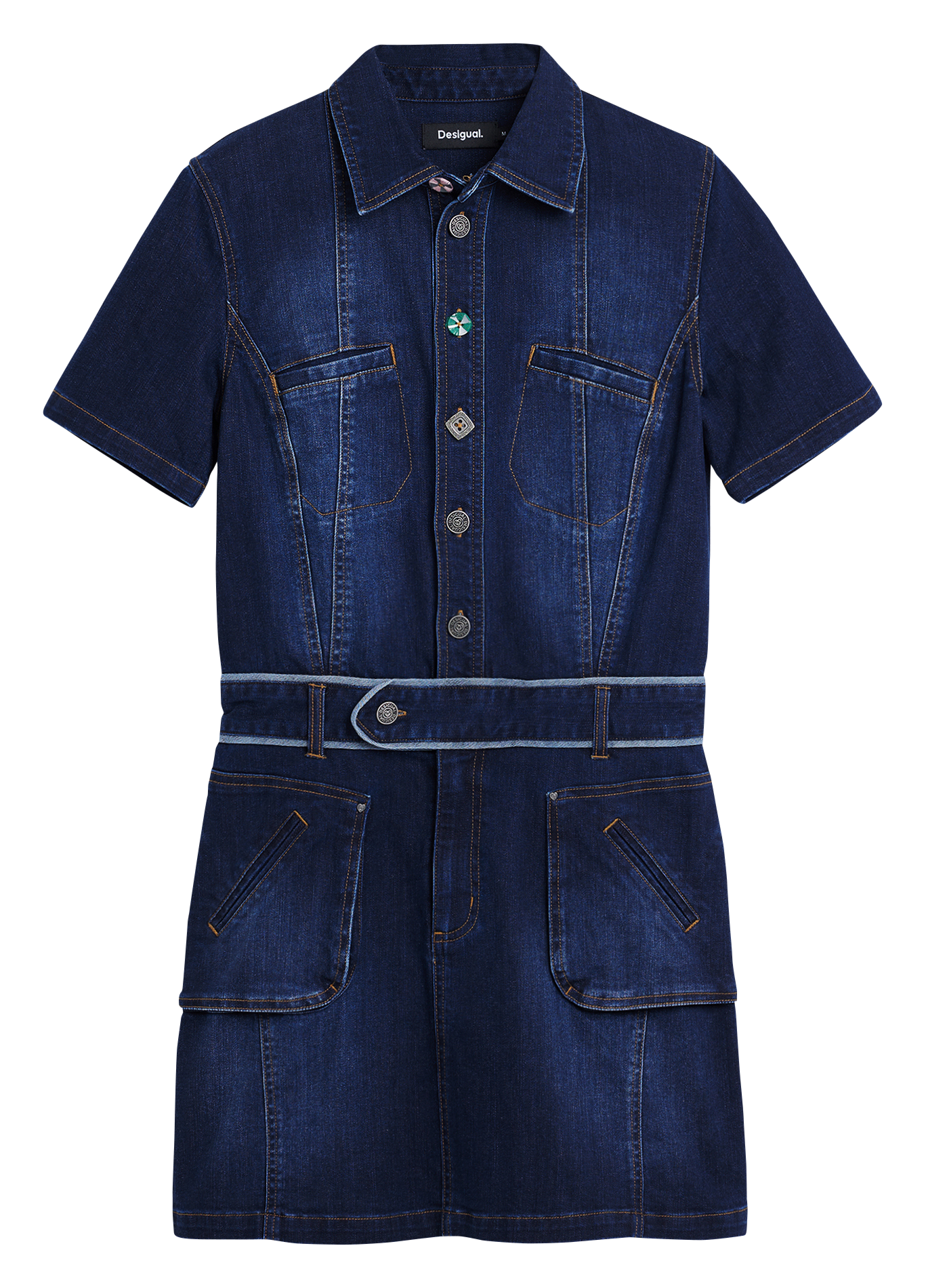 Robe droite courte en denim DESIGUAL Bleu