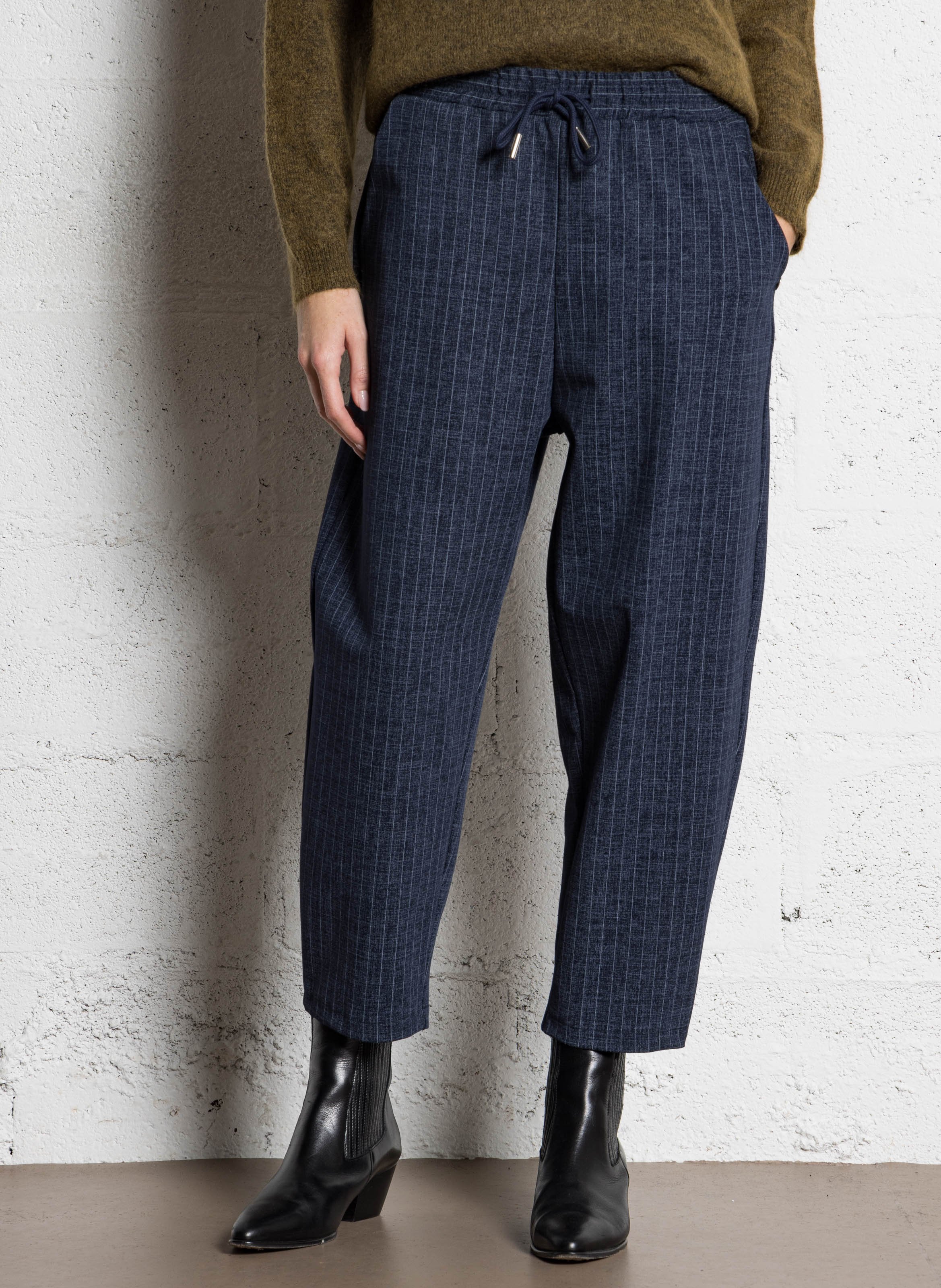 Pantalon balloon rayé PLEASE Bleu