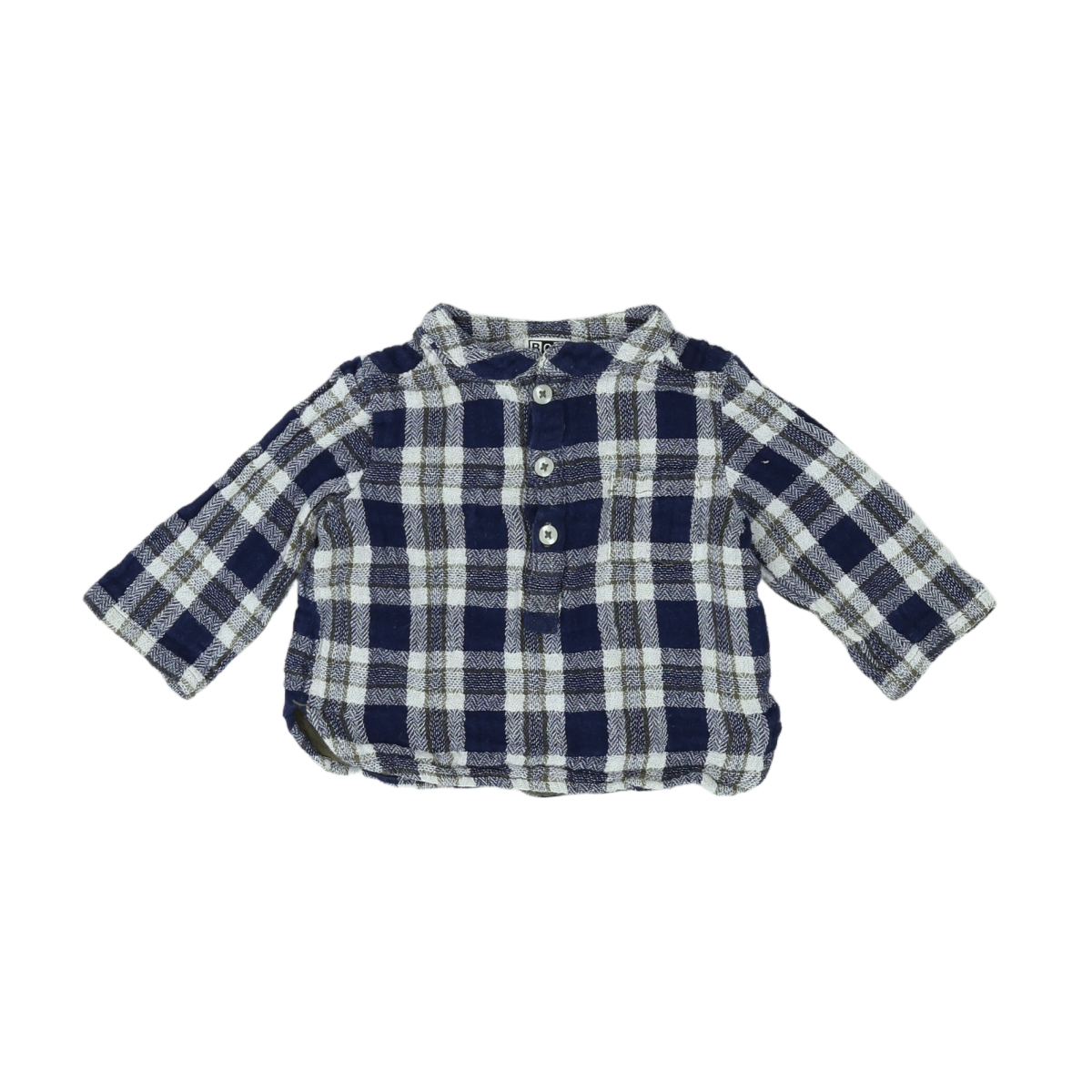 Blue baby shirt - 6 months BONTON - Seconde Main Blue