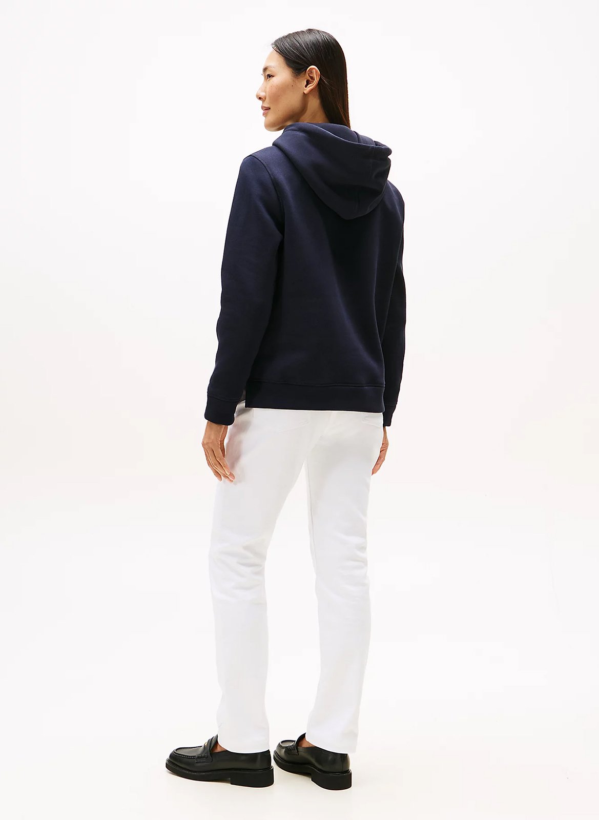 Sweat à capuche brodé en coton mélangé TOMMY HILFIGER Bleu