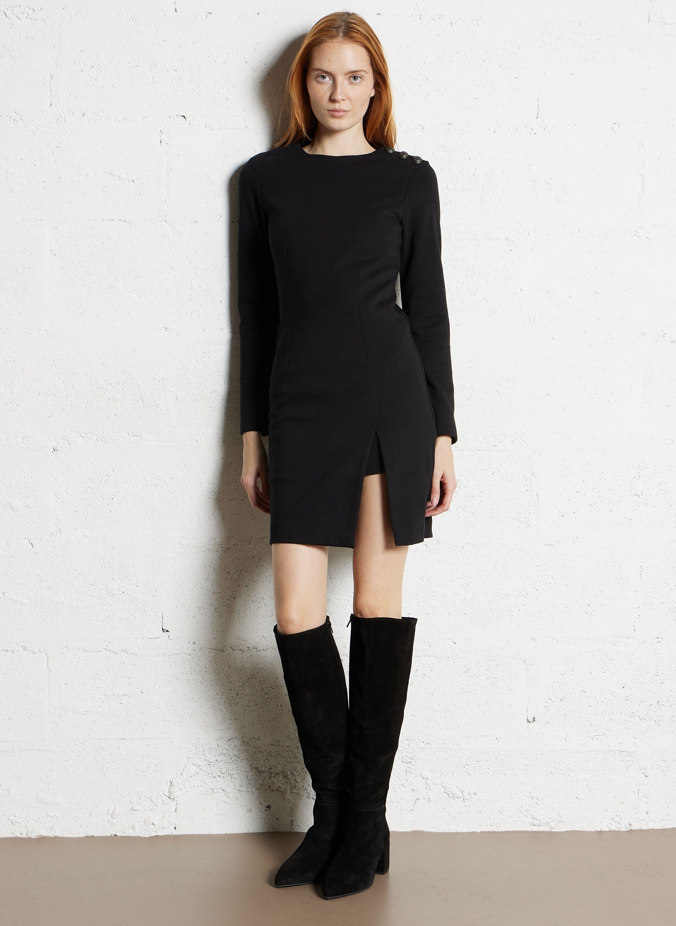 Robe courte col rond IKKS Black