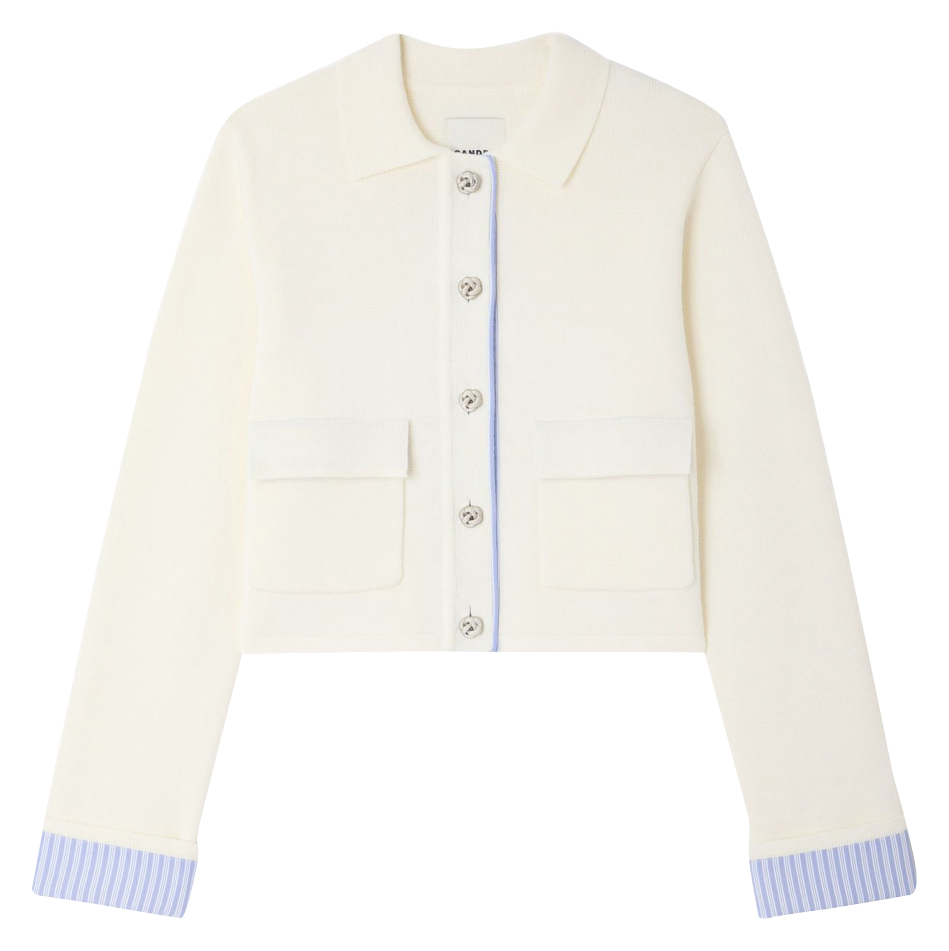 Kort vest met gestreept detail van gemengde wol SANDRO Beige