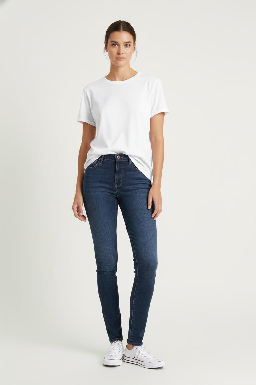 Cropped slim jeans with studs LEVI'S - Seconde main Blue