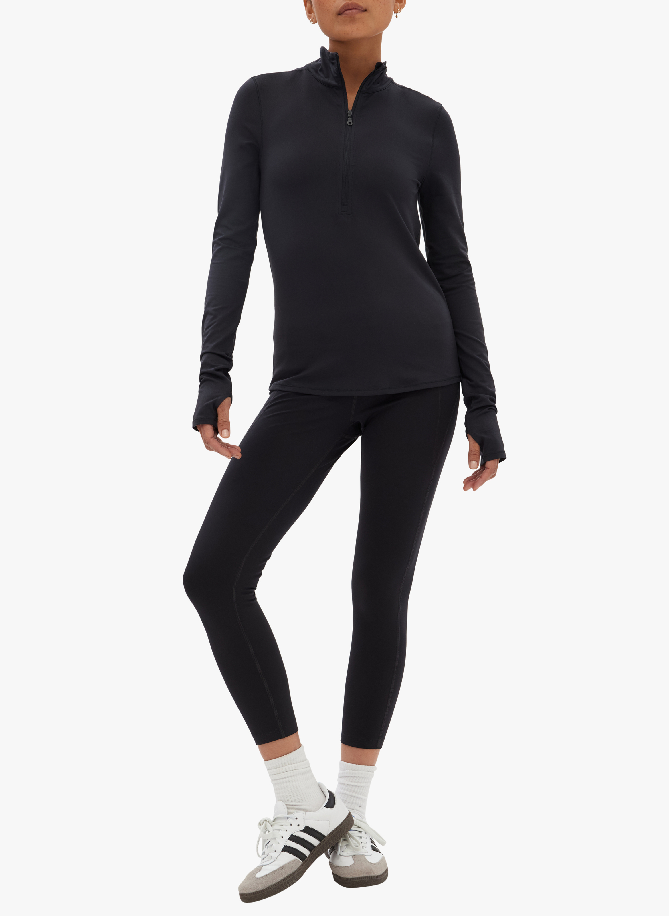 Top col montant zippé de sport  GIRLFRIEND COLLECTIVE Noir