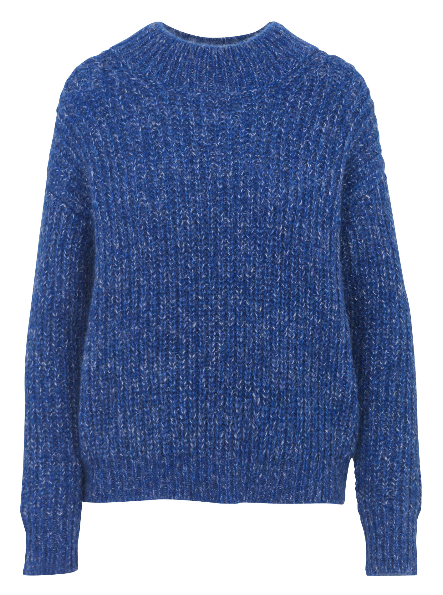 Pull droit col bateau en maille chinée MAISON 123 Bleu