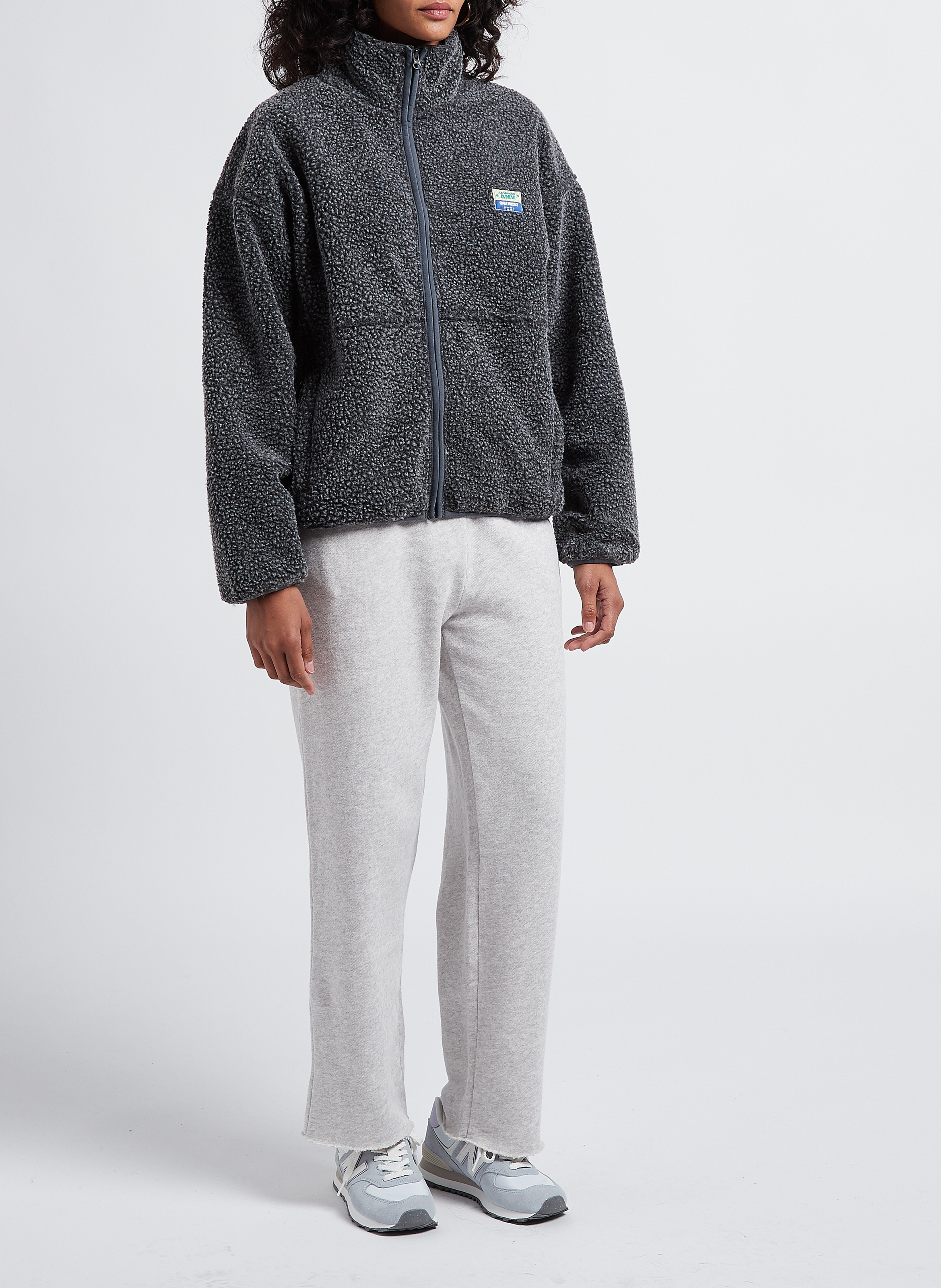 Zip-up fleece jacket AMERICAN VINTAGE Grey