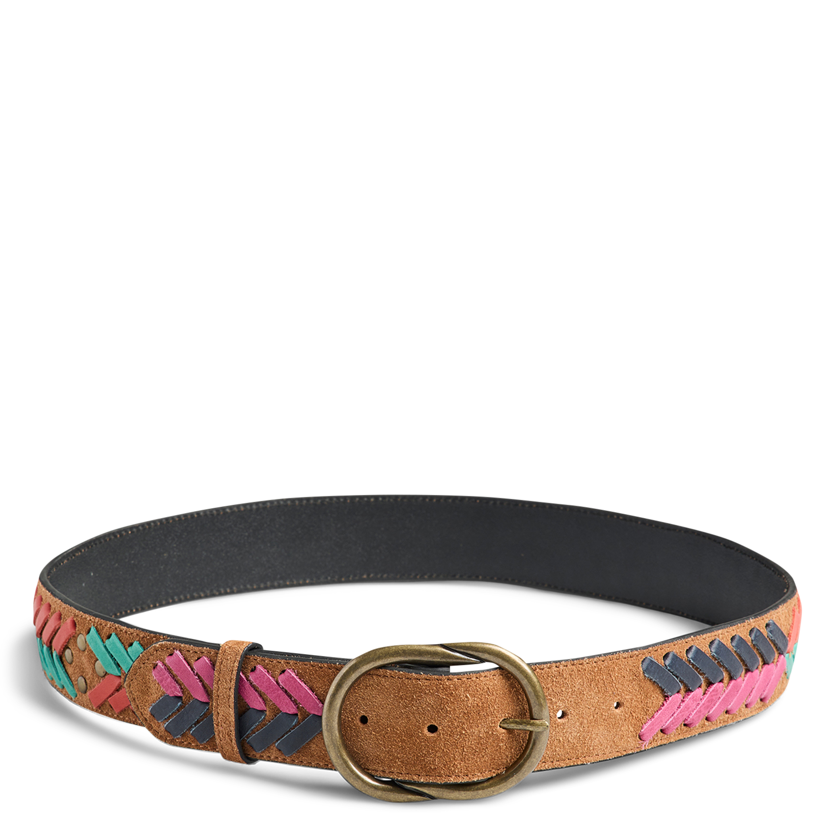 Braided suede belt PIECES Brown