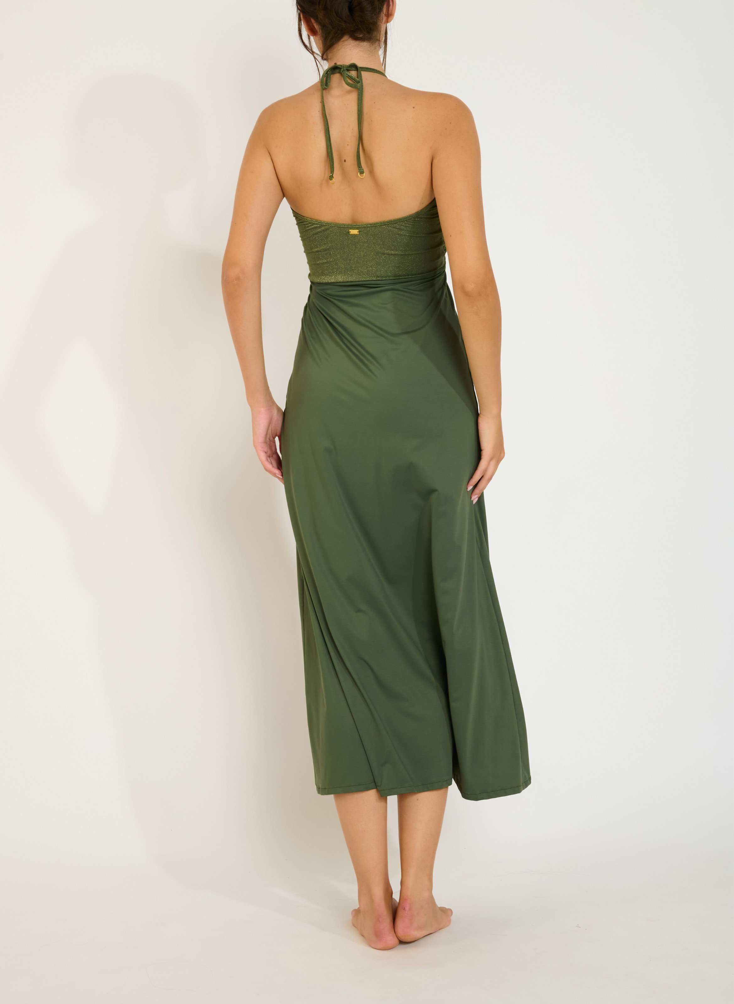 Robe plage fluide à détail pailleté BANANA MOON Vert