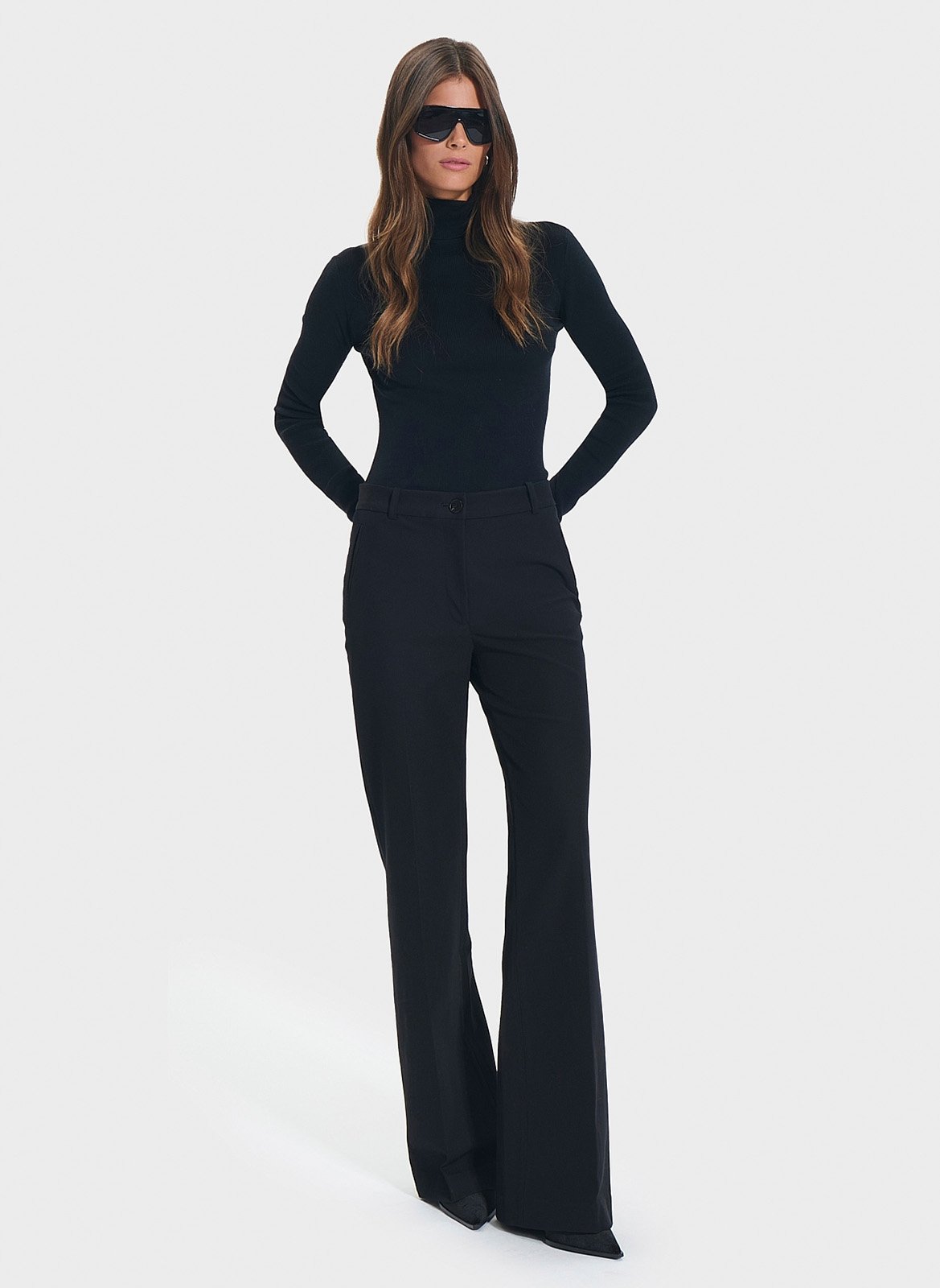 Jean flare en coton mélangé ZAPA Noir