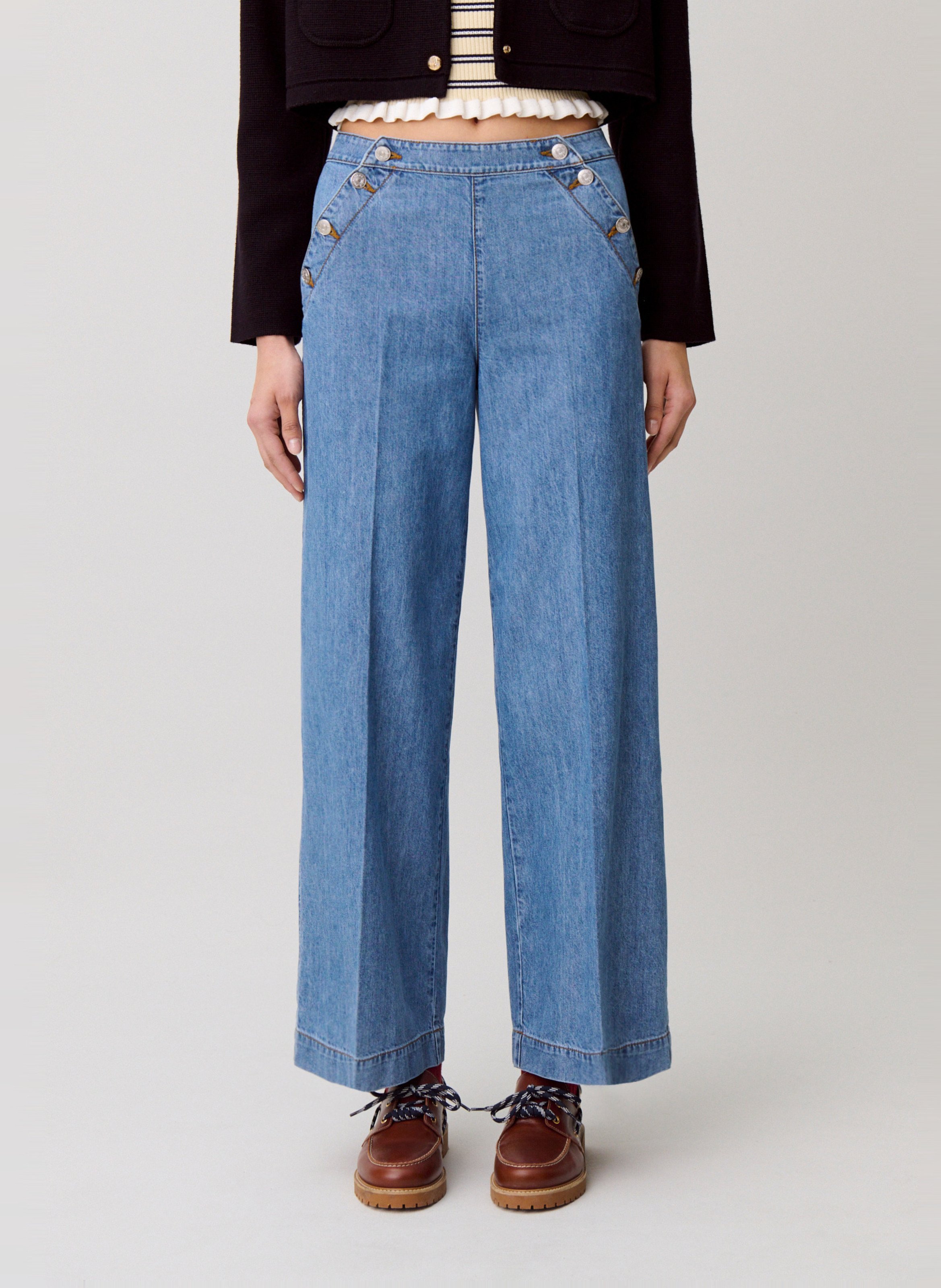 Jean large en coton CLAUDIE PIERLOT Bleu