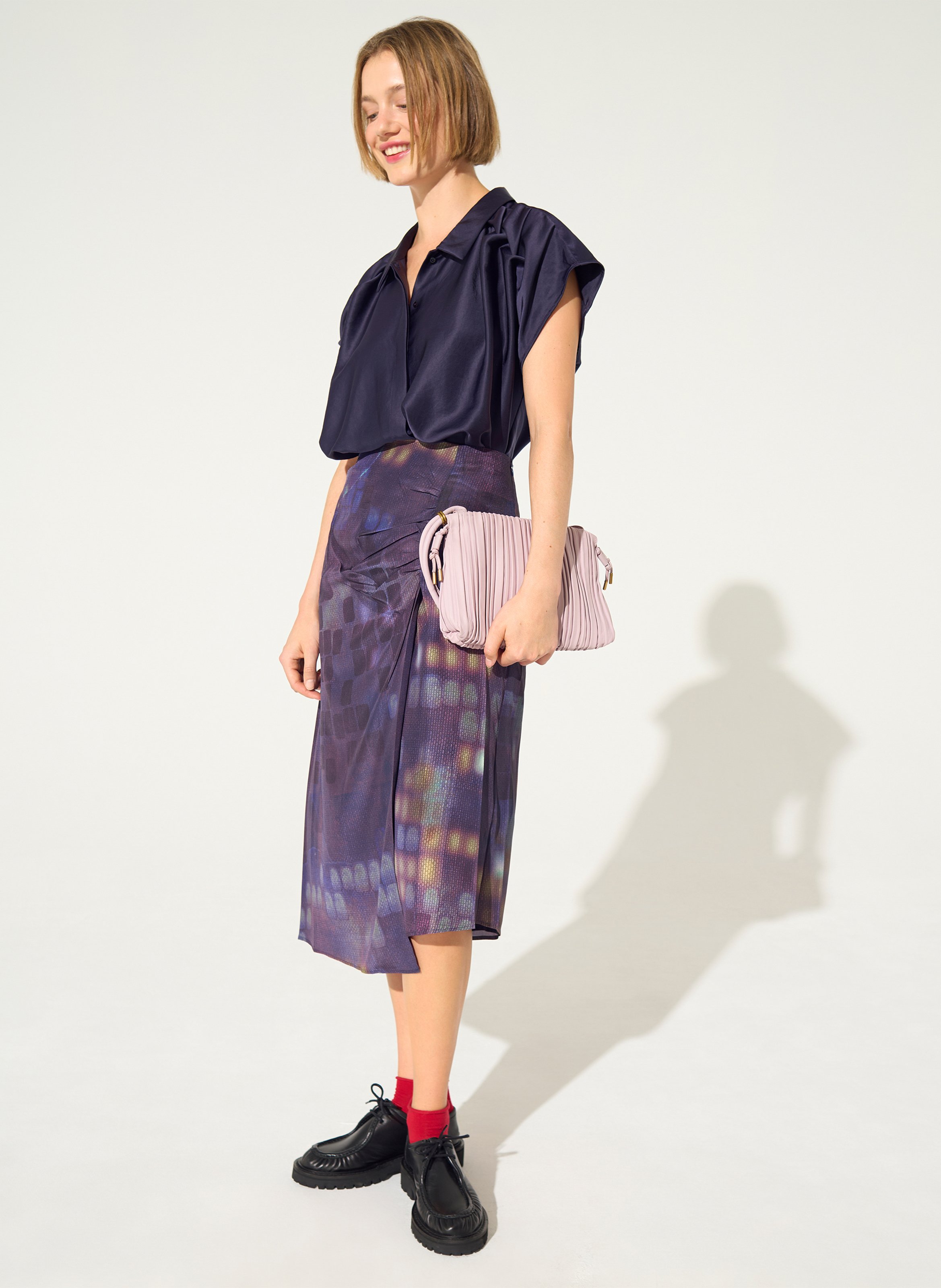 Anel - Bedruckter Midirock COTELAC Violett