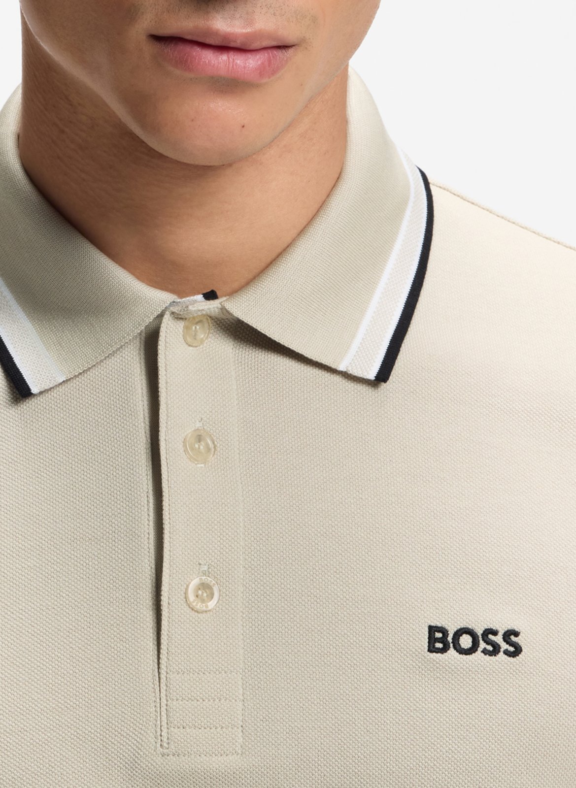 Regular-fit cotton polo shirt Beige