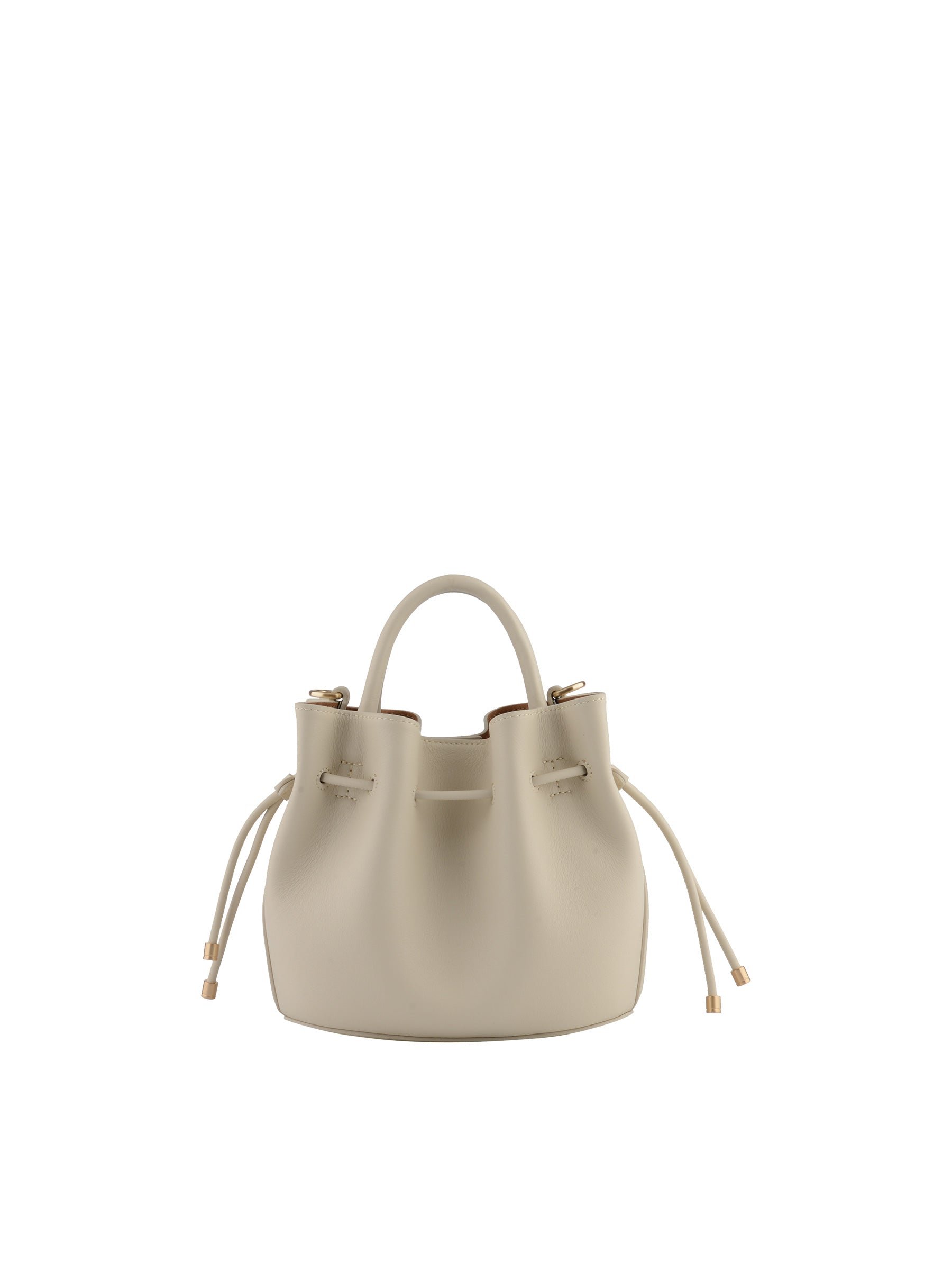 Calfskin leather handbag POURCHET Beige